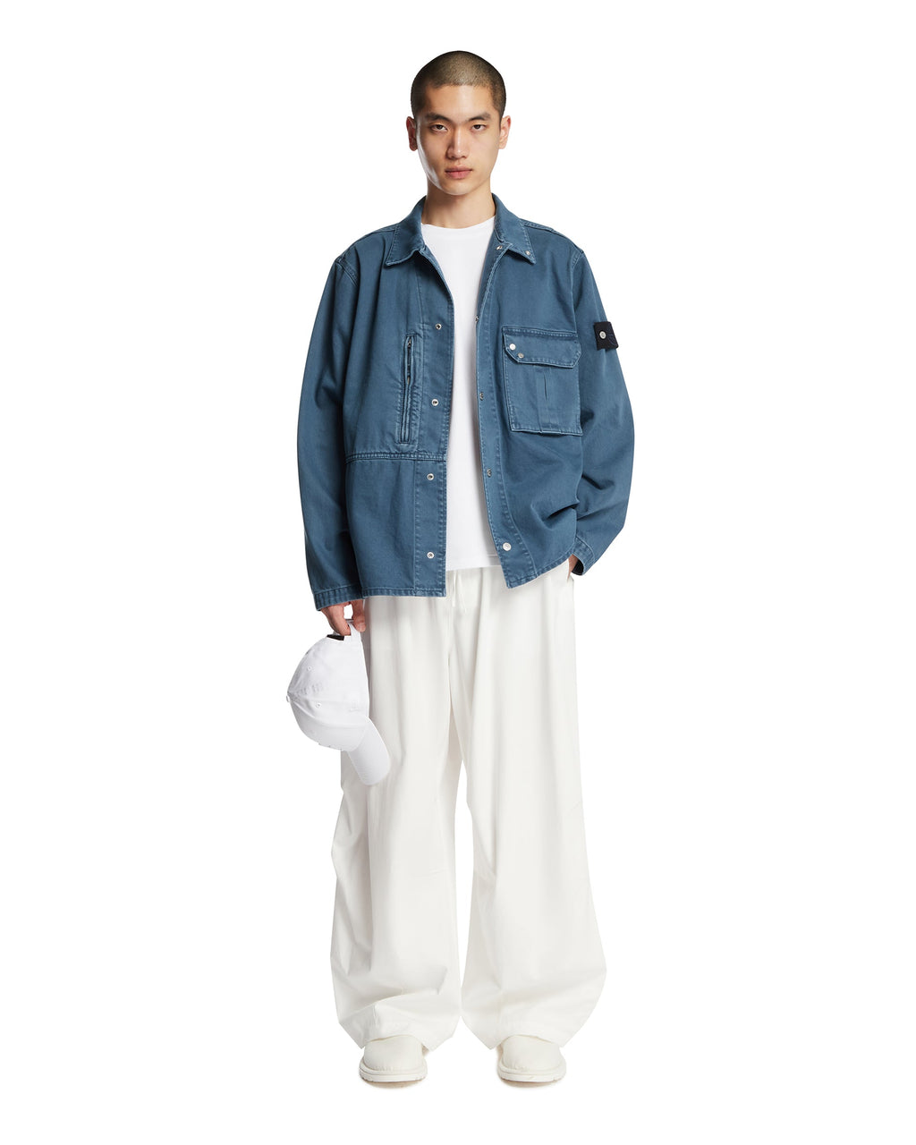 Оригінальна Blue Cotton Denim Overshirt Stone island – детальний вид