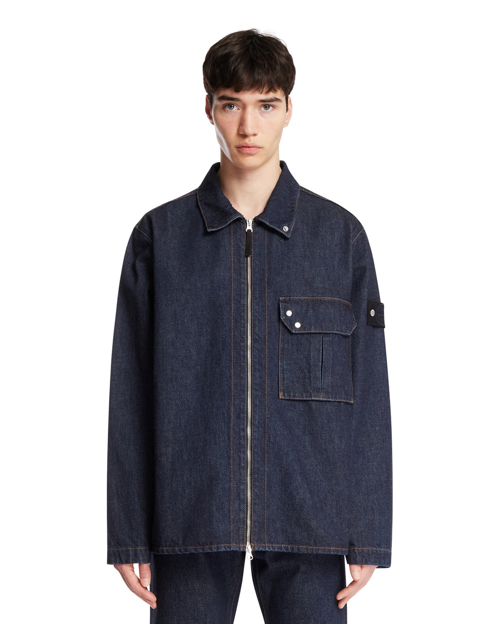 Оригінальна Blue Denim Zip Jacket Stone island – боковий вид