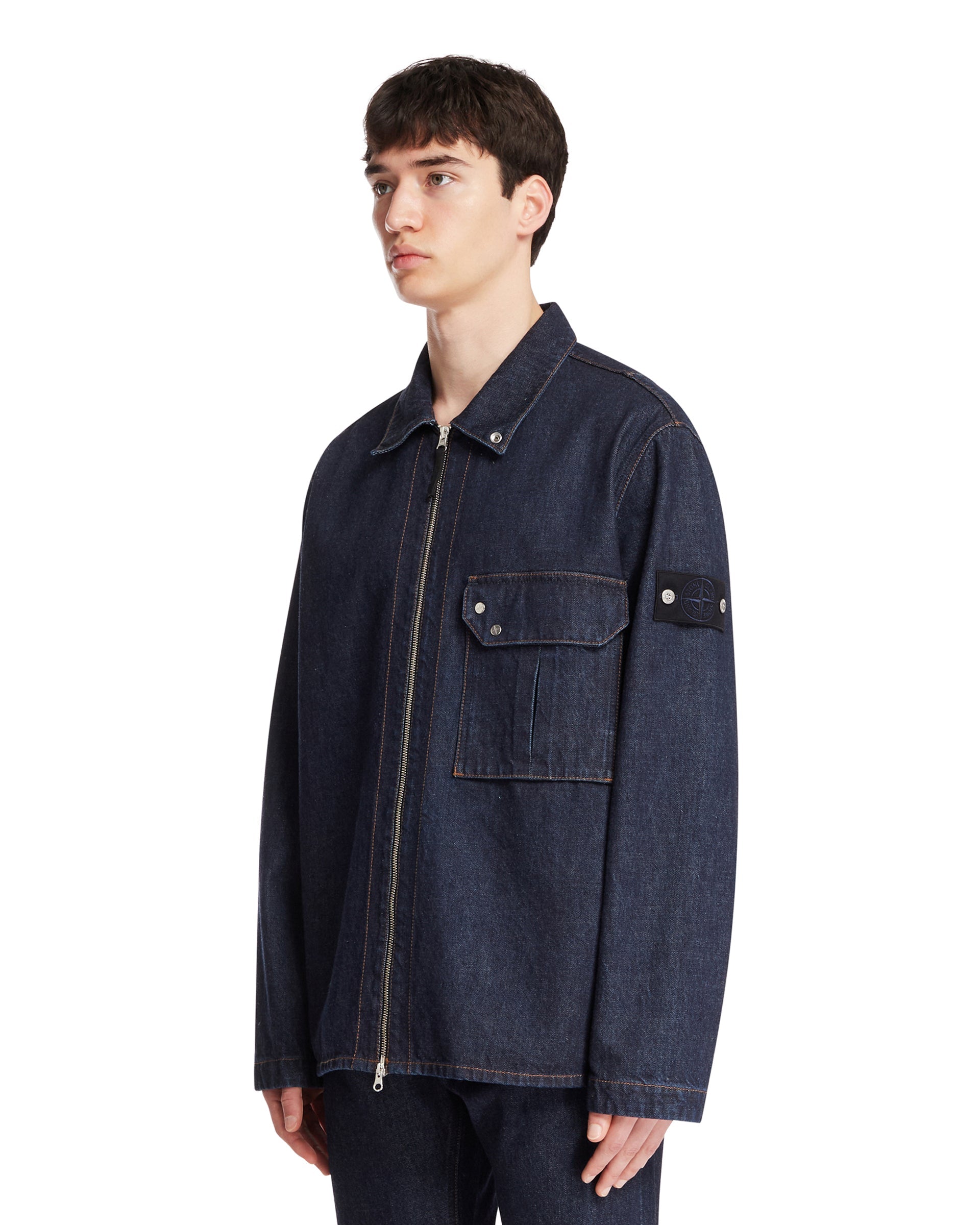 Оригінальна Blue Denim Zip Jacket Stone island – вид ззаду