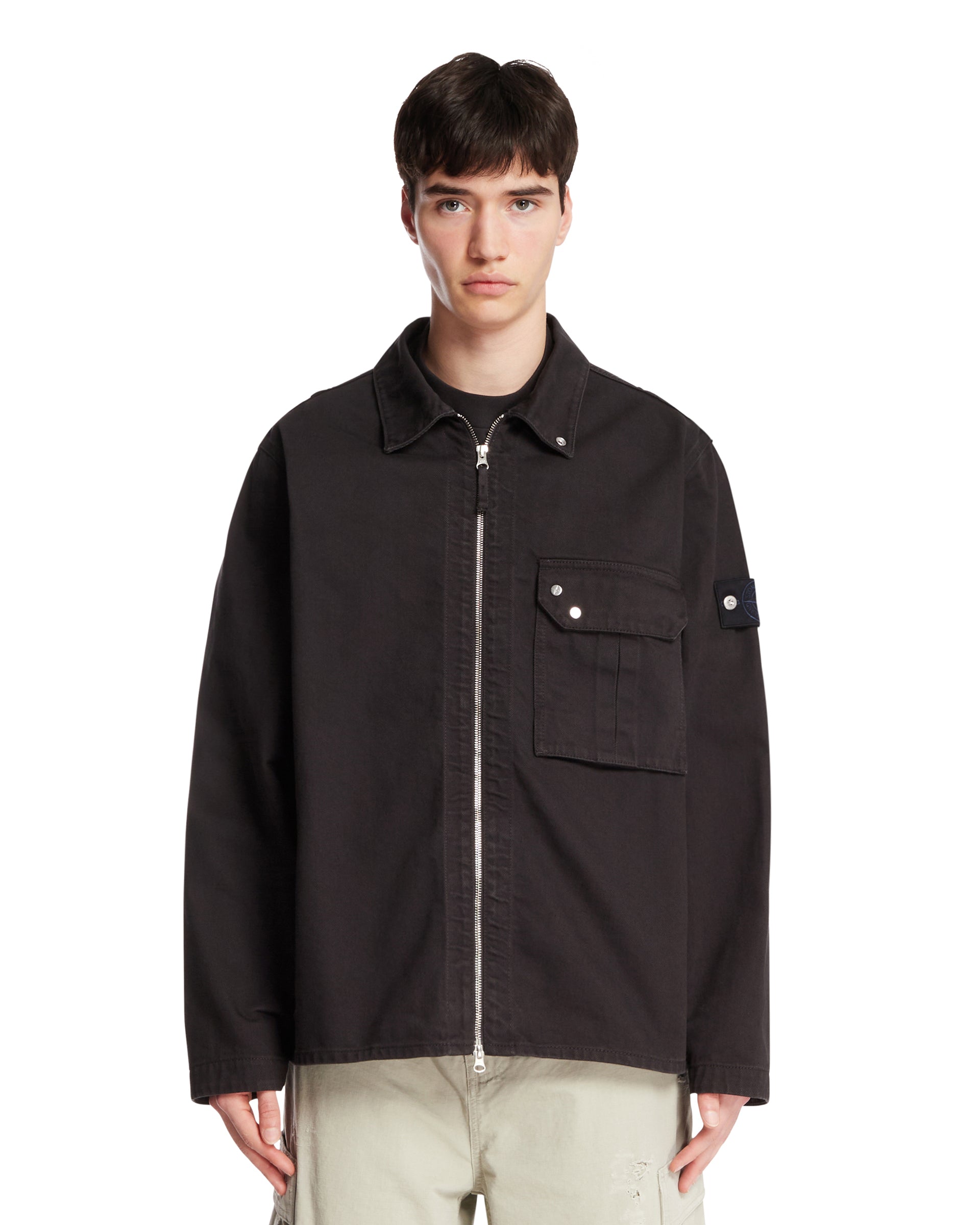 Black Denim Zip Jacket Stone island оригінал – Купити в Україні – боковий вид