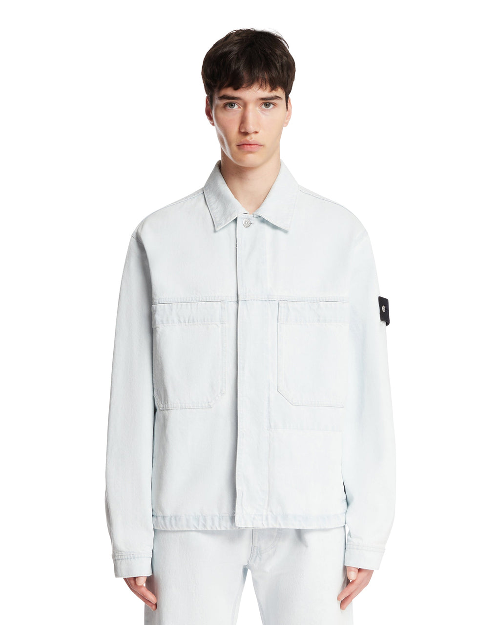 Light Blue Denim Jacket Stone island оригінал – Купити в Україні – боковий вид