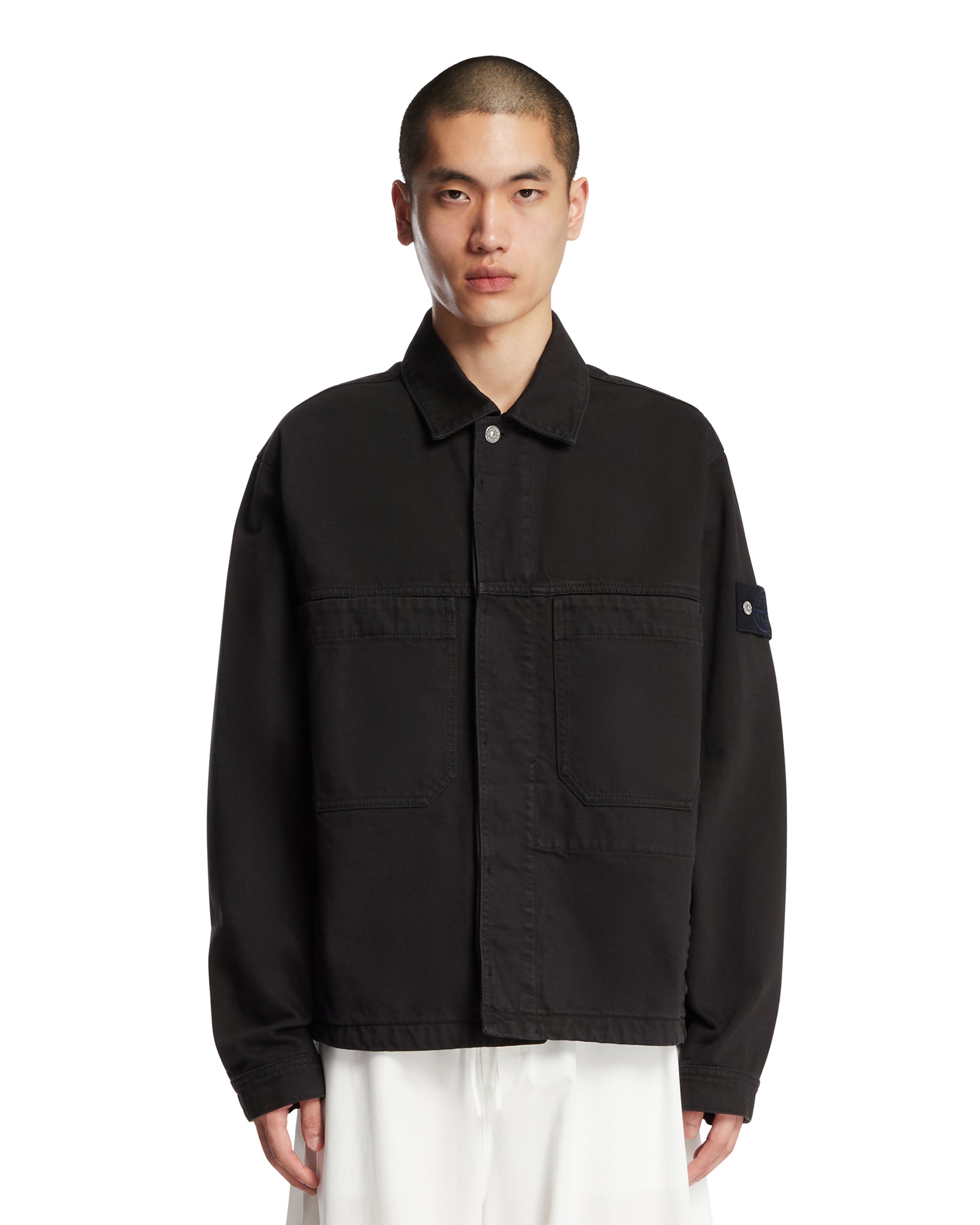 Black Coach Jacket With Anti-Drip Stone island – Гарантія оригінальності – боковий вид