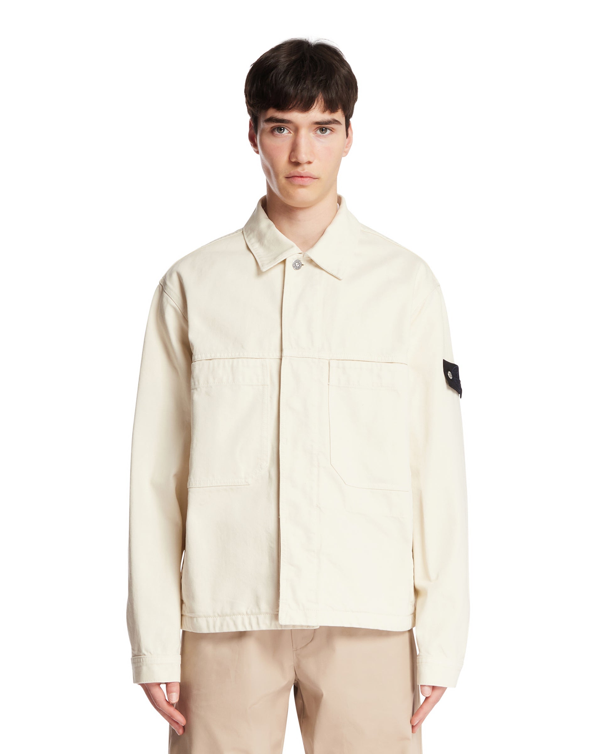White Denim Jacket Stone island оригінал – Купити в Україні – боковий вид
