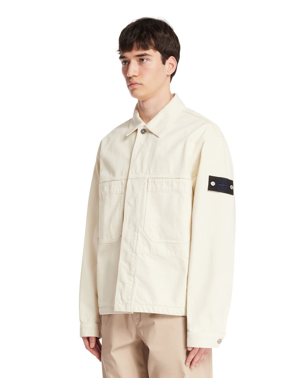 White Denim Jacket Stone island оригінал – Купити в Україні – вид ззаду