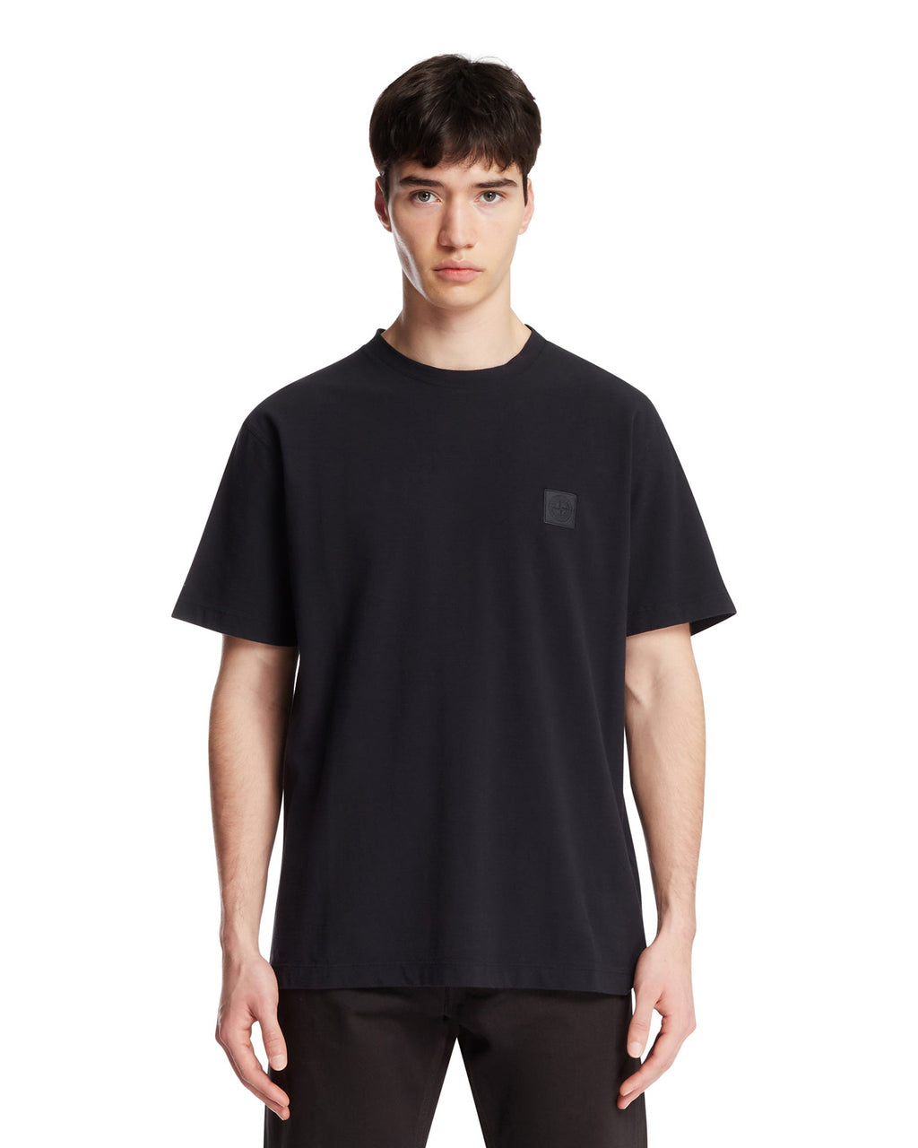 Blue Short-Sleeve T-Shirt Stone island оригінал – Купити в Україні – боковий вид