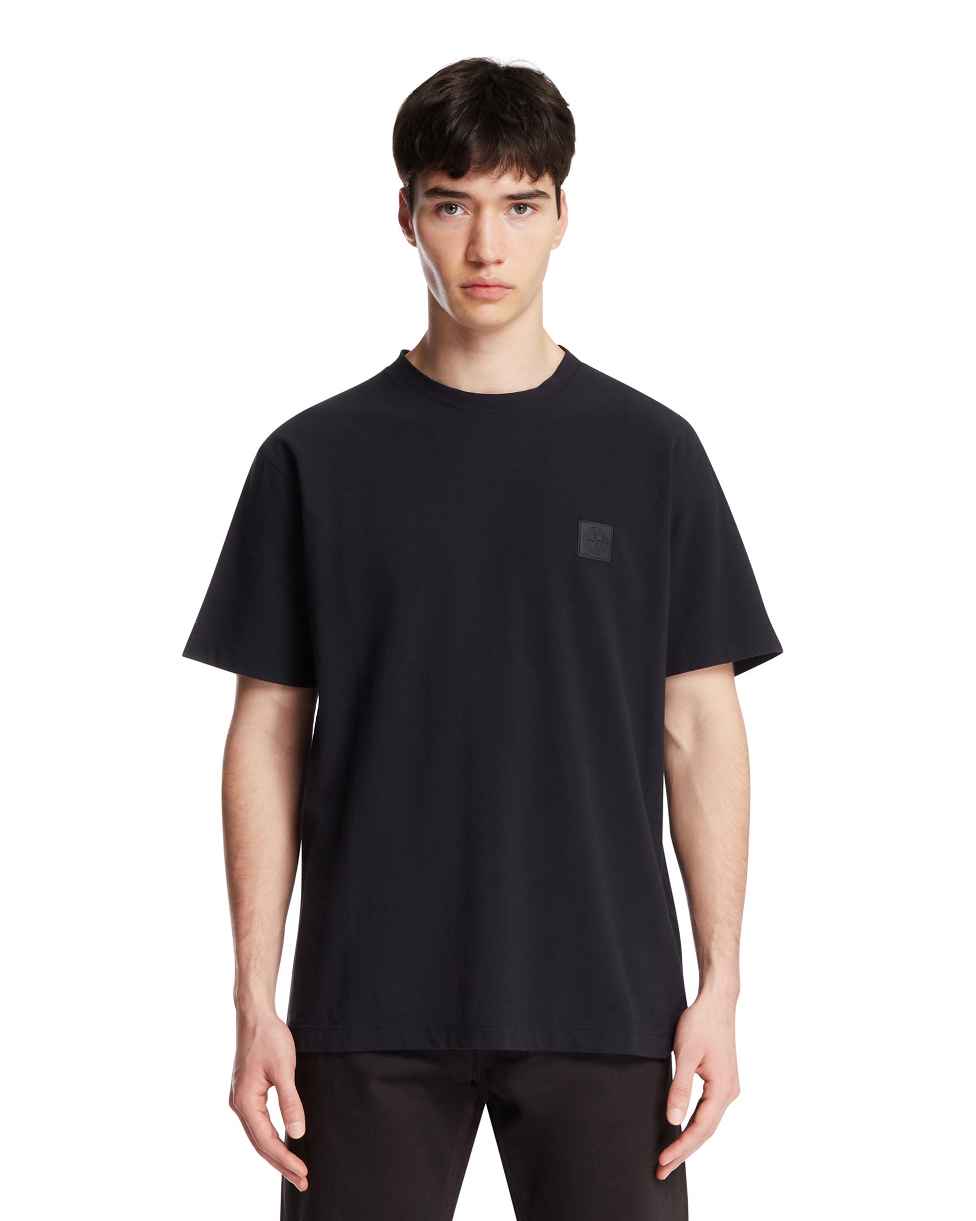 Blue Short-Sleeve T-Shirt Stone island оригінал – Купити в Україні – боковий вид