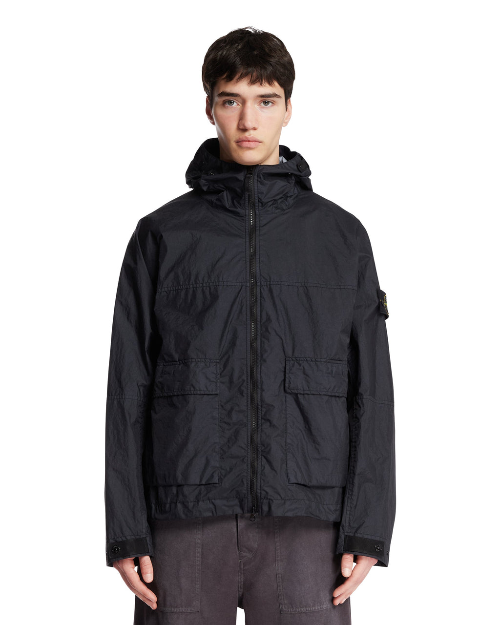Blue Hooded Jacket Stone island оригінал – Купити в Україні – боковий вид