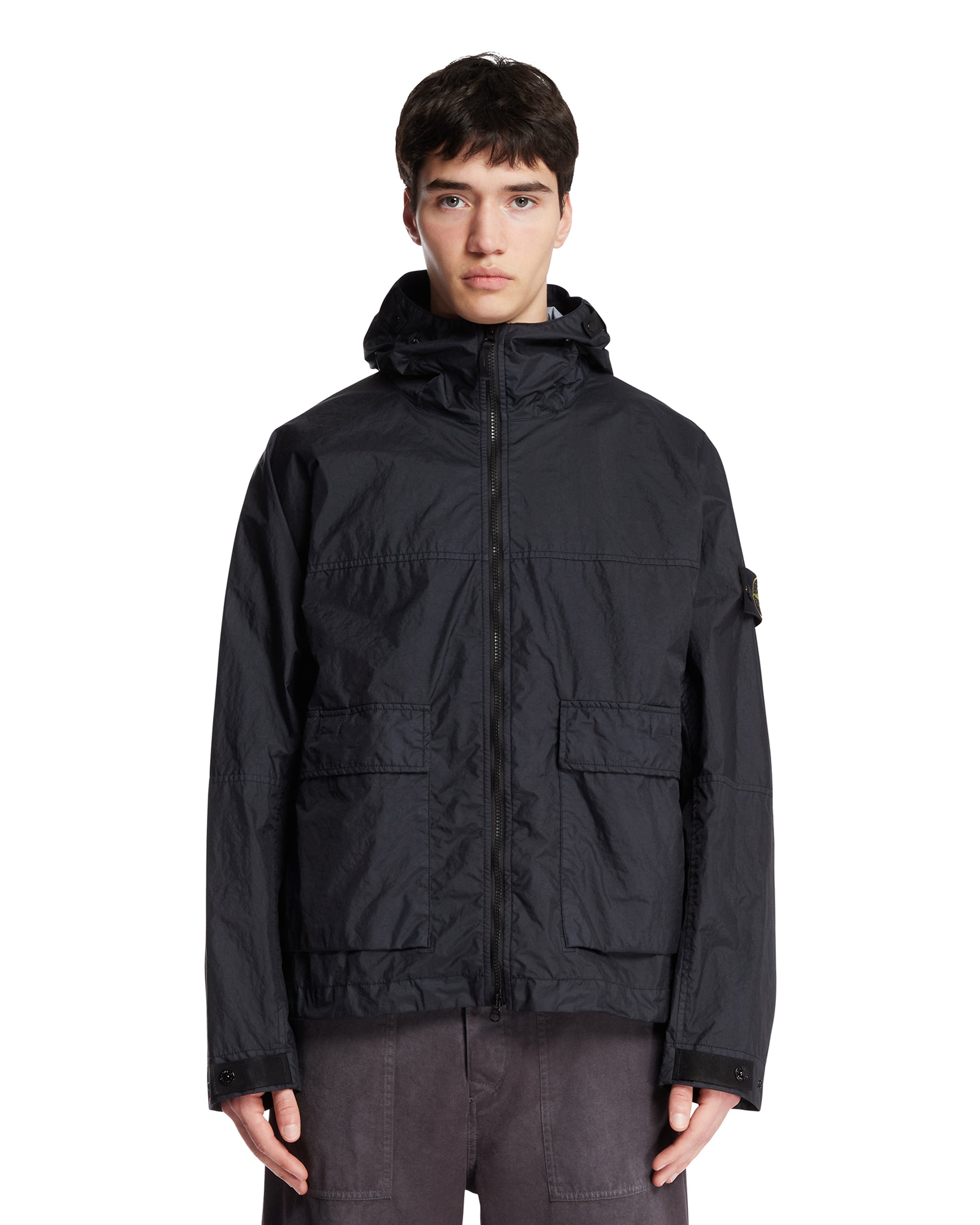 Blue Hooded Jacket Stone island оригінал – Купити в Україні – боковий вид