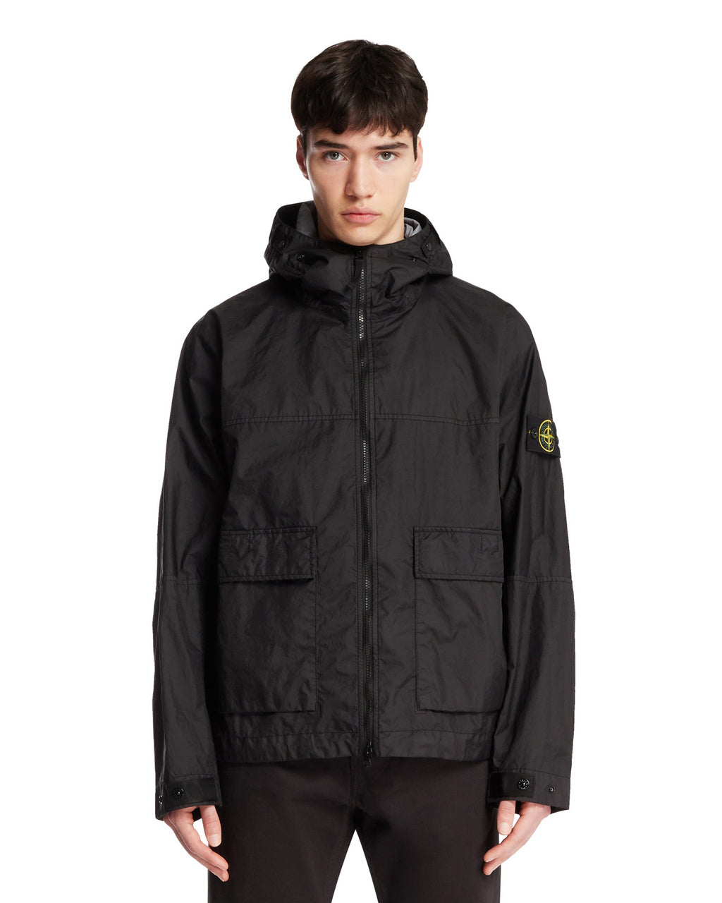 Оригінальна Black Hooded Jacket Stone island – боковий вид