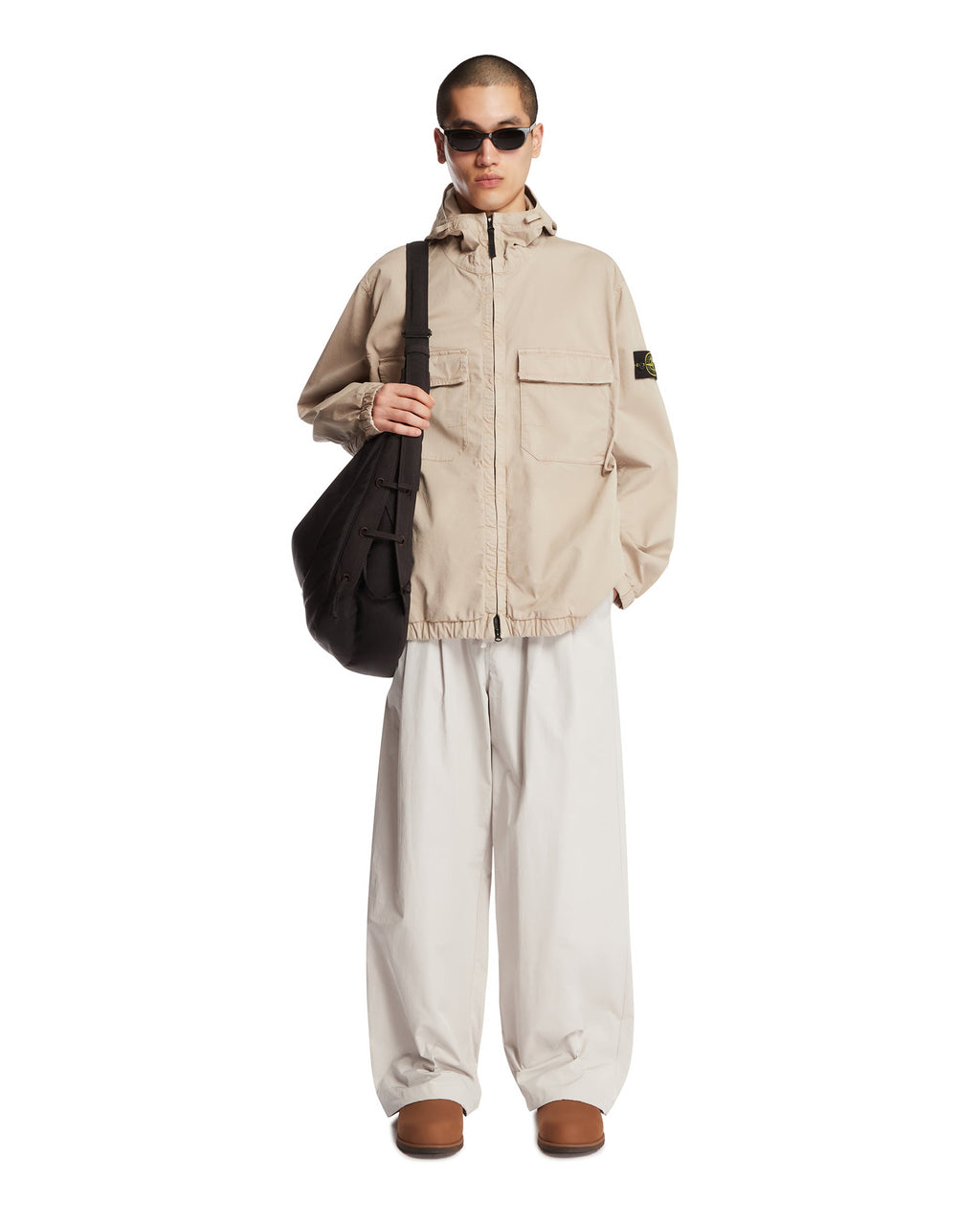 Beige Hooded Windbreaker Jacket Stone island оригінал – Купити в Україні – детальний вид