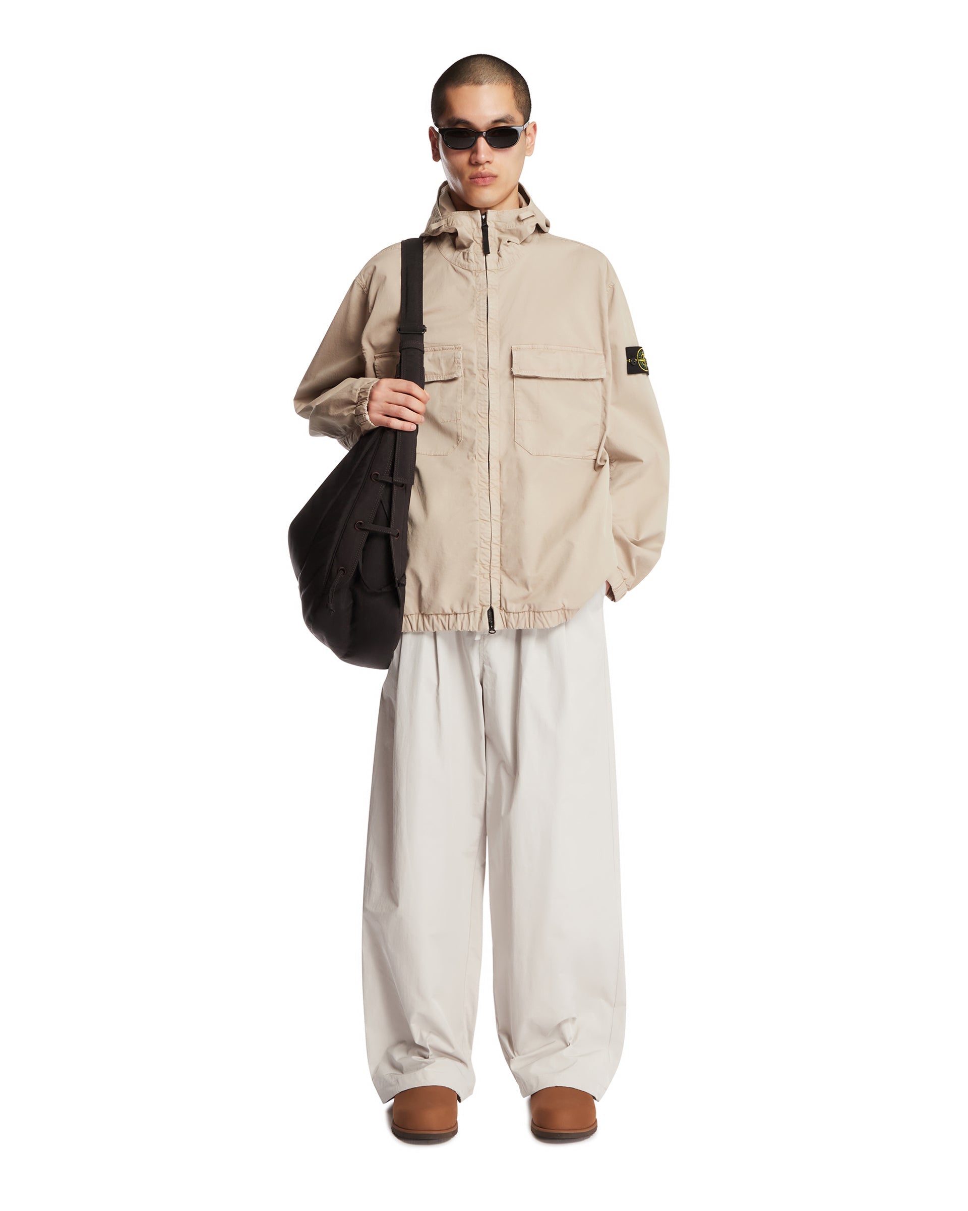 Beige Hooded Windbreaker Jacket Stone island оригінал – Купити в Україні – детальний вид