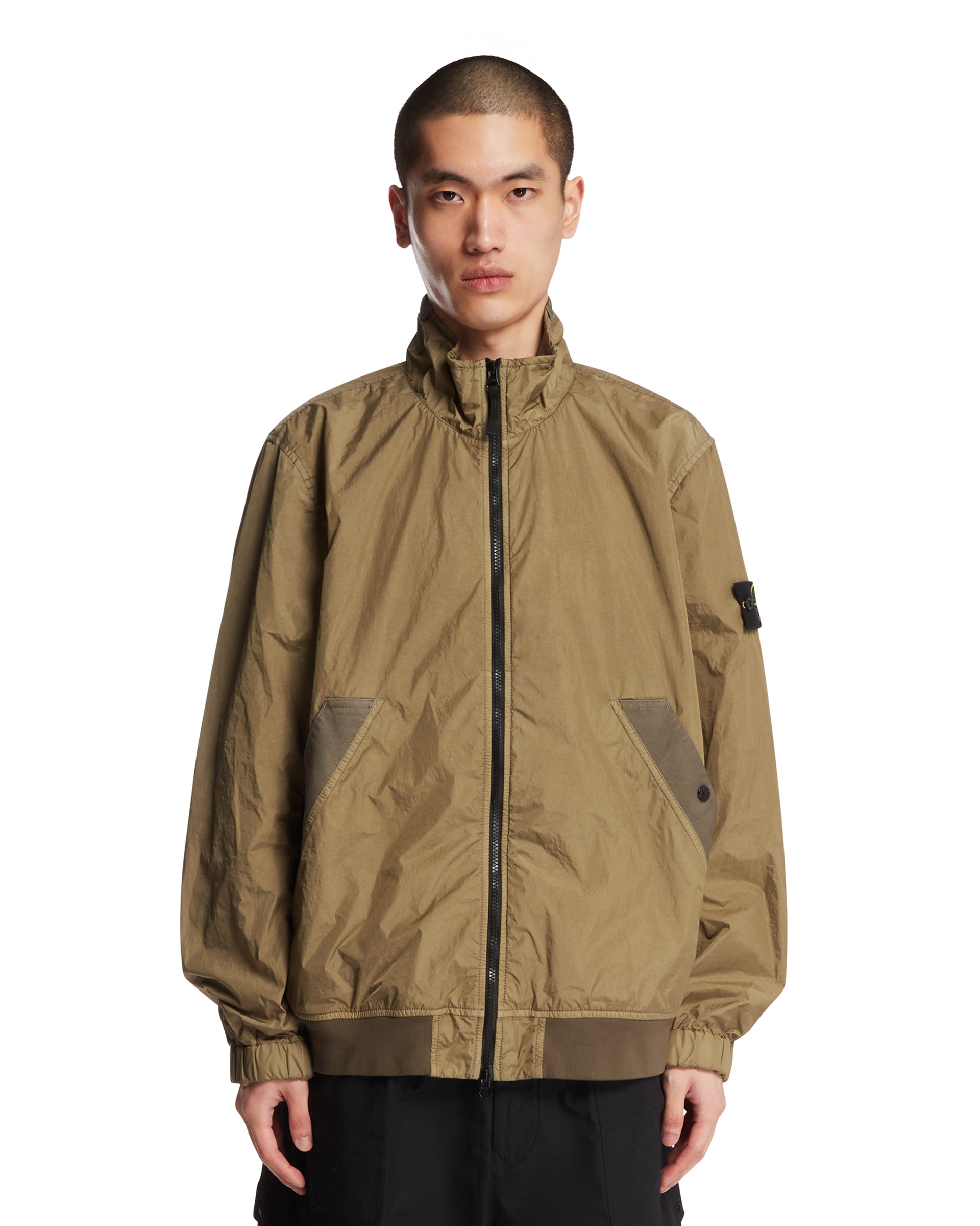 Green Windbreaker Jacket Stone island – Гарантія оригінальності – боковий вид