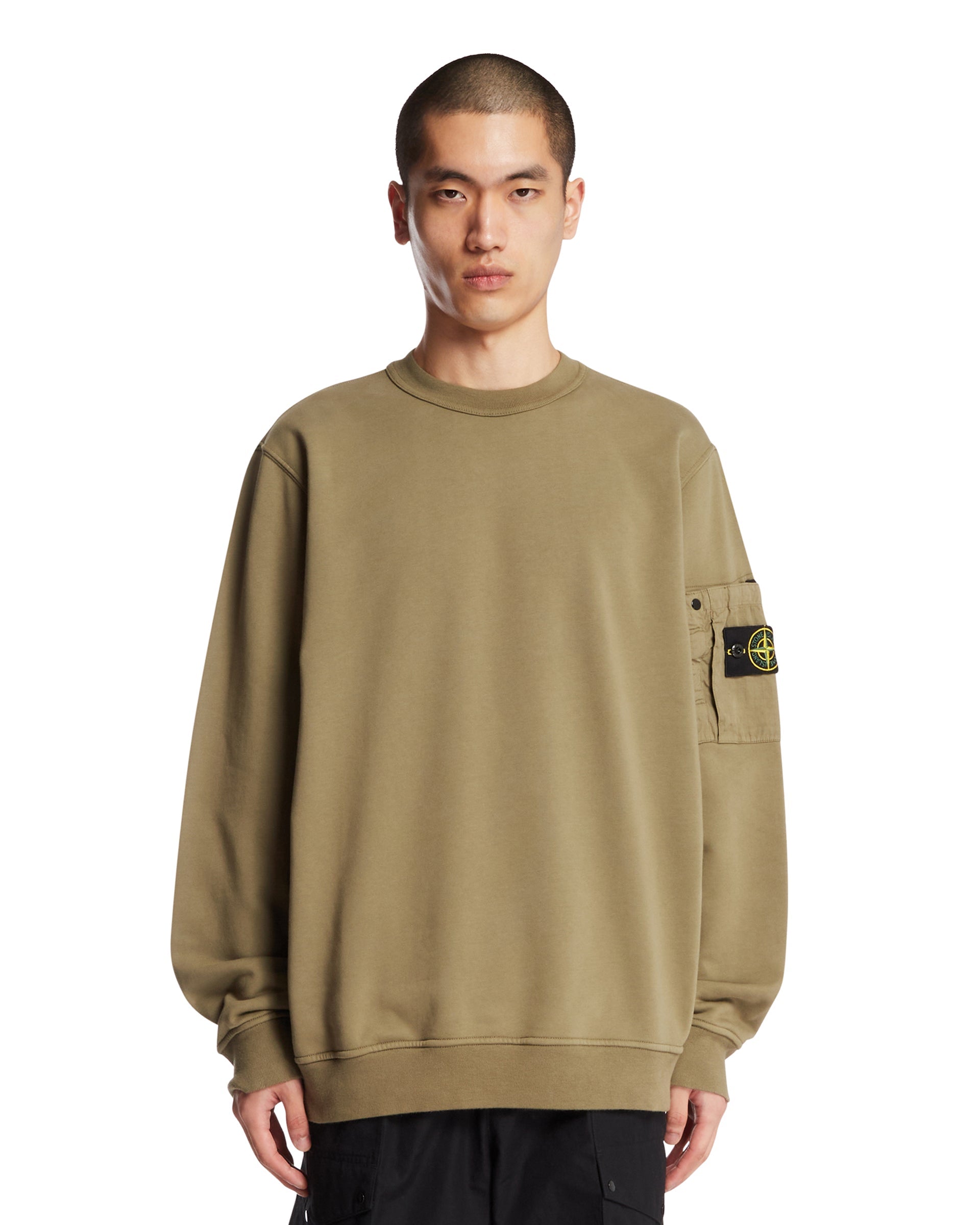 Green Pocket Sweatshirt Stone island – Гарантія оригінальності – боковий вид