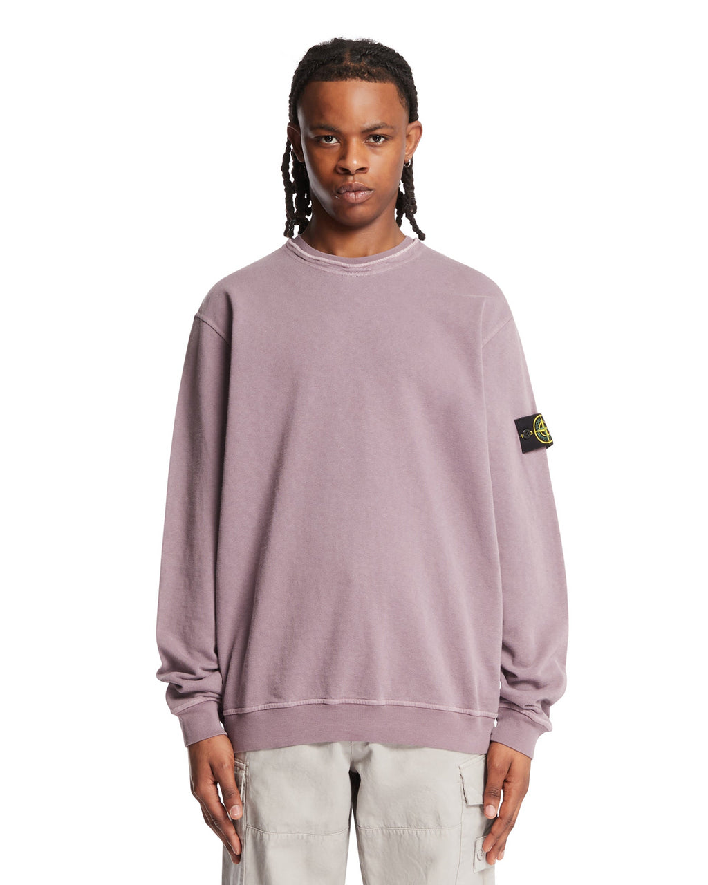 Purple Crewneck Sweatshirt Stone island – Гарантія оригінальності – боковий вид