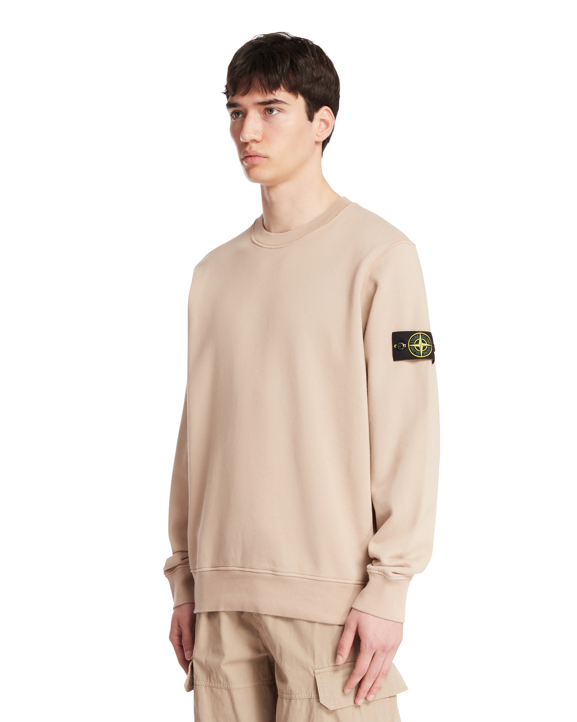 Beige Cotton Sweatshirt Stone island оригінал – Купити в Україні – вид ззаду - STONE ISLAND