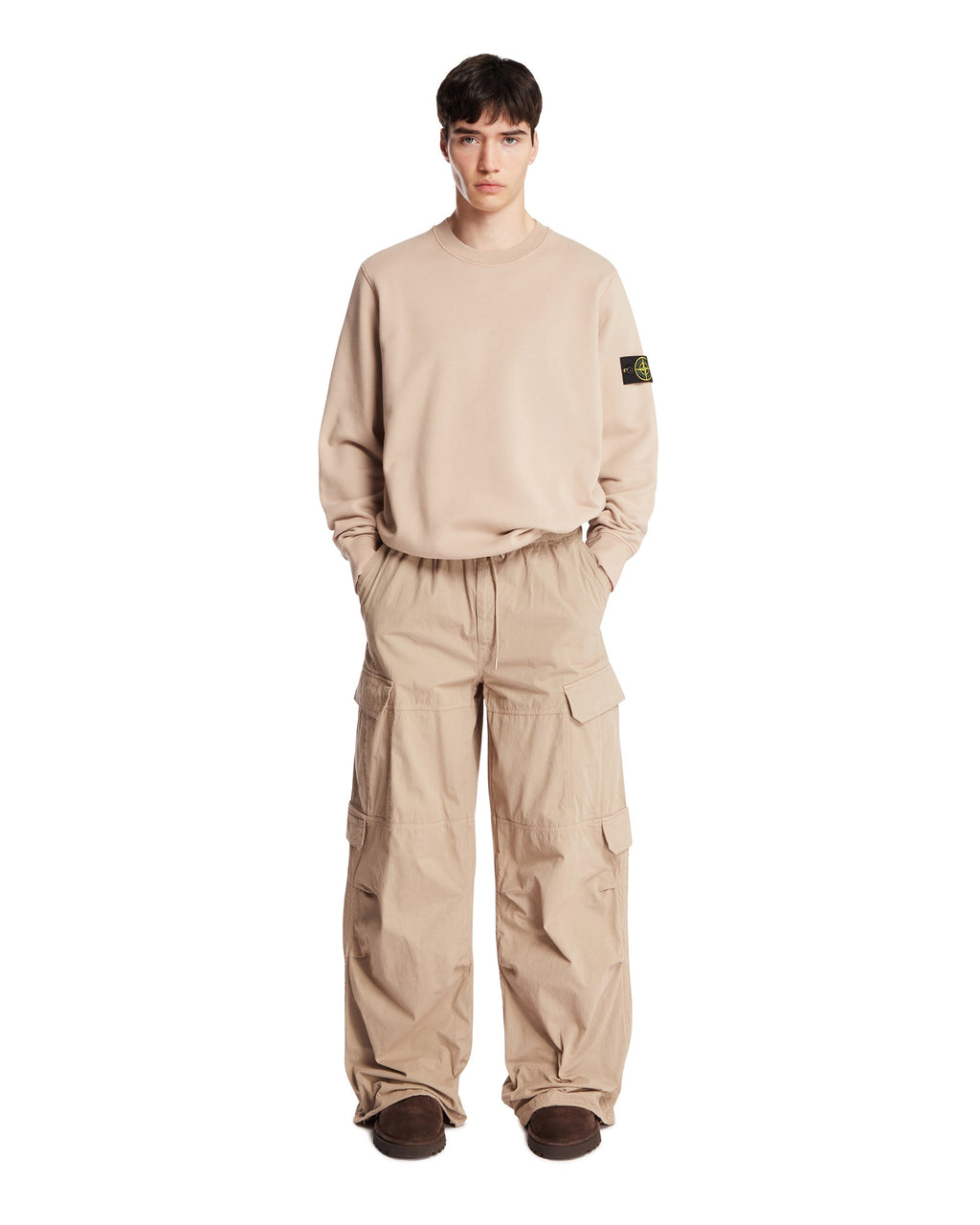 Beige Cotton Sweatshirt Stone island оригінал – Купити в Україні – детальний вид
