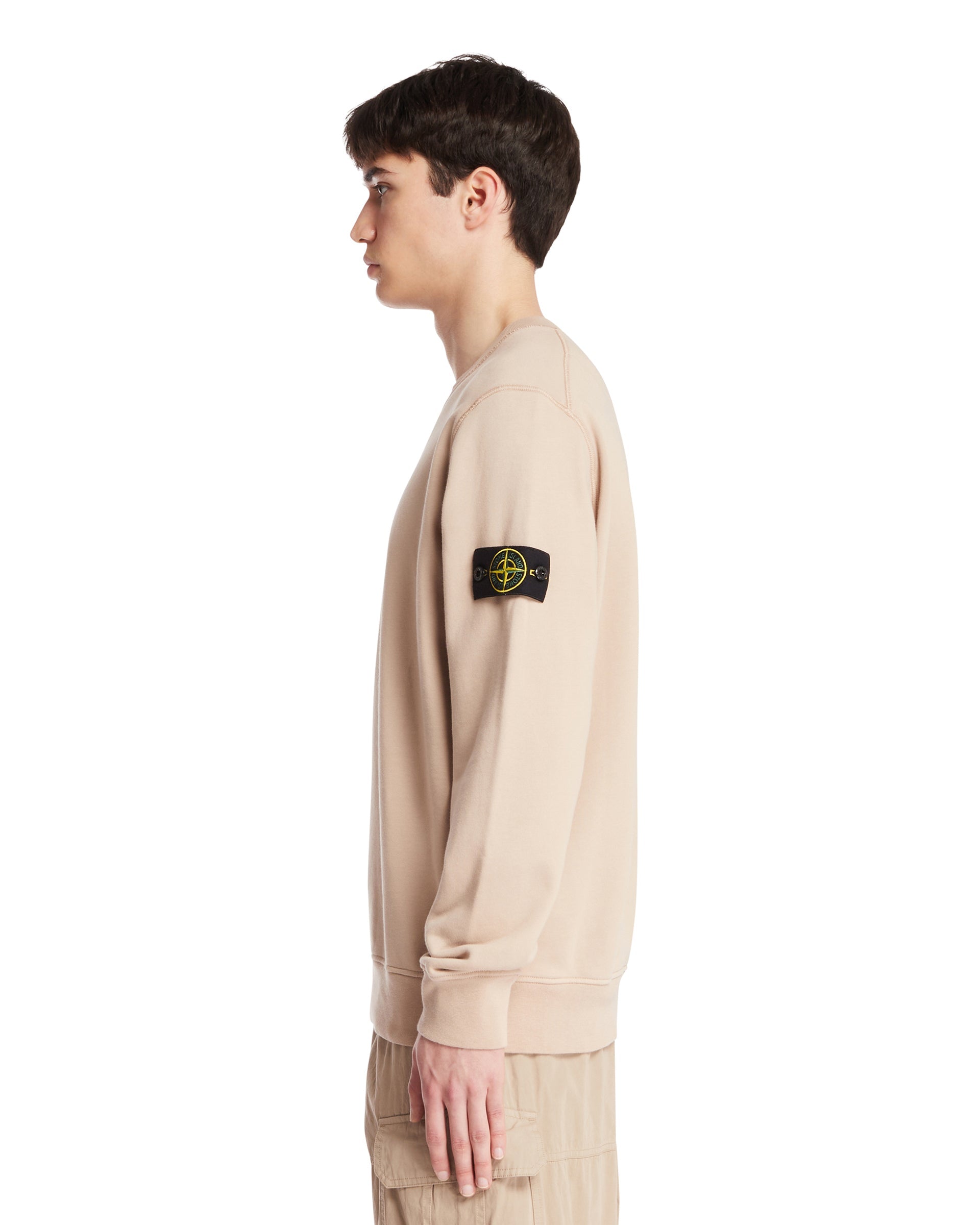 Beige Cotton Sweatshirt Stone island оригінал – Купити в Україні – збільшений вид - STONE ISLAND