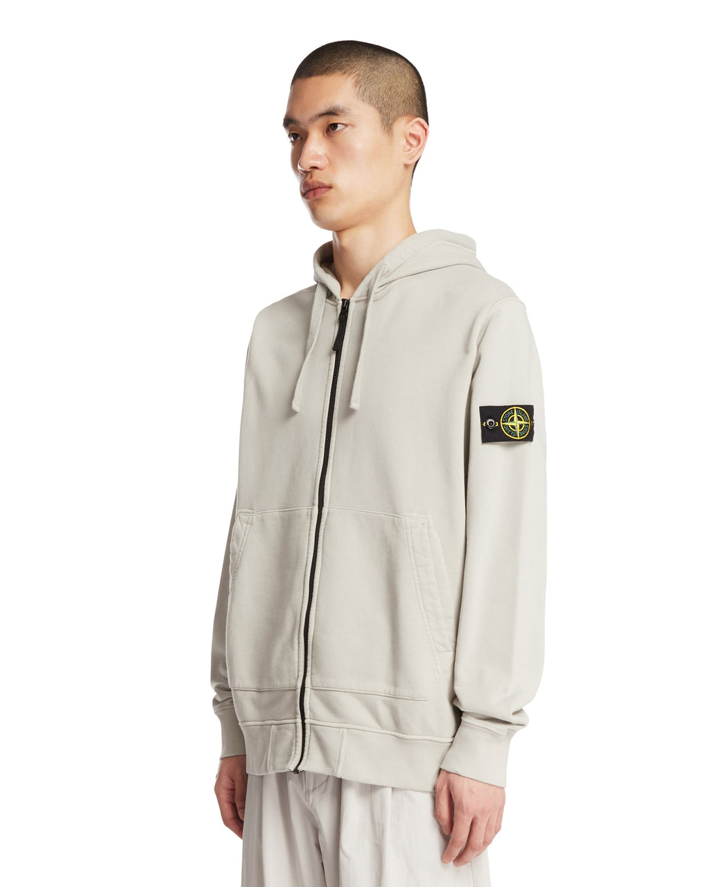 Gray Zip-Up Hoodie Stone island оригінал – Купити в Україні – вид ззаду