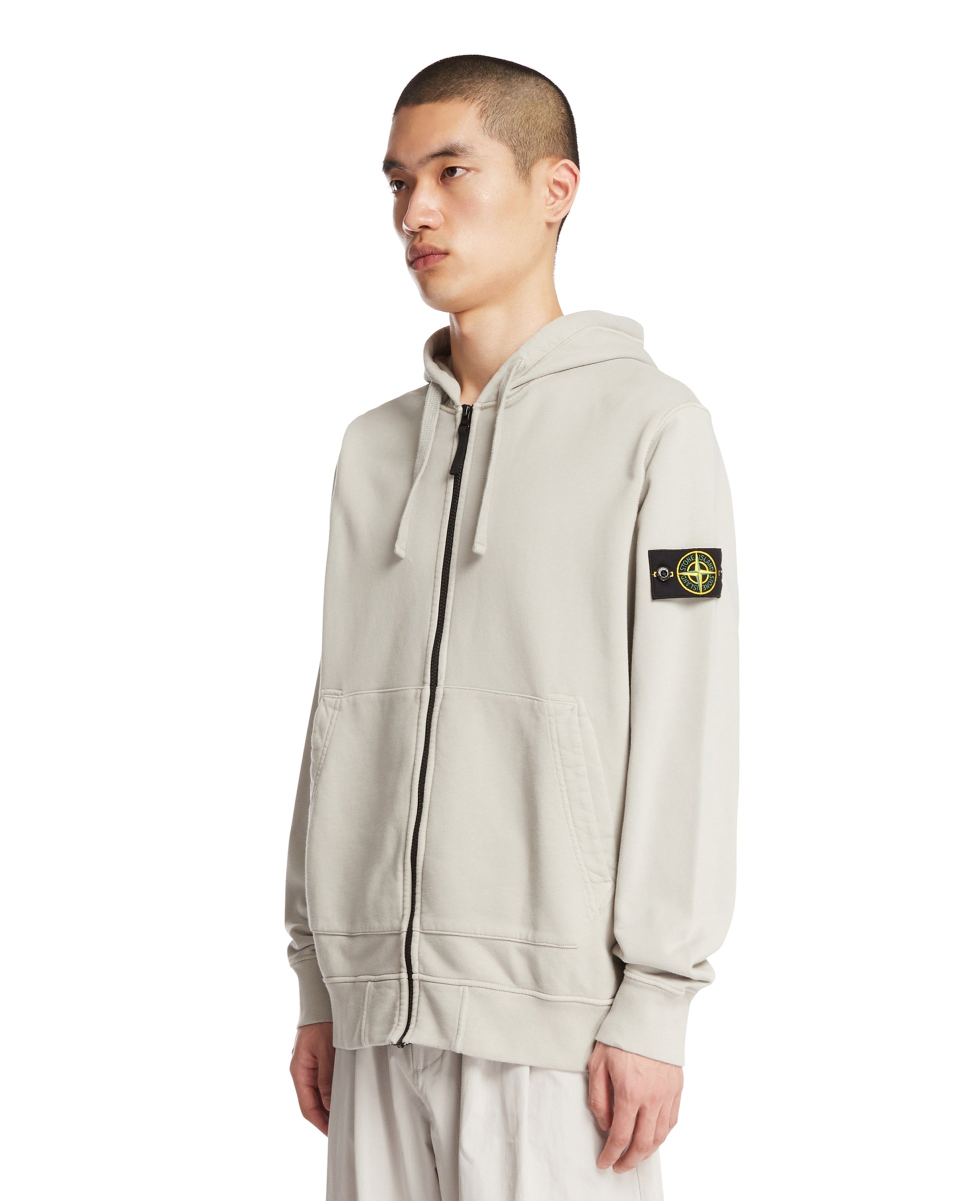 Gray Zip-Up Hoodie Stone island оригінал – Купити в Україні – вид ззаду