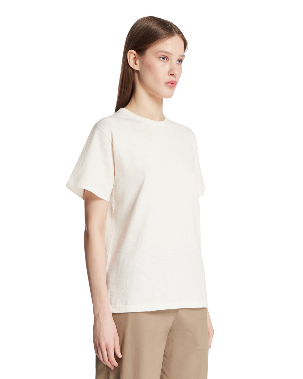 Оригінальна White Cotton And Linen T-Shirt The row – вид ззаду