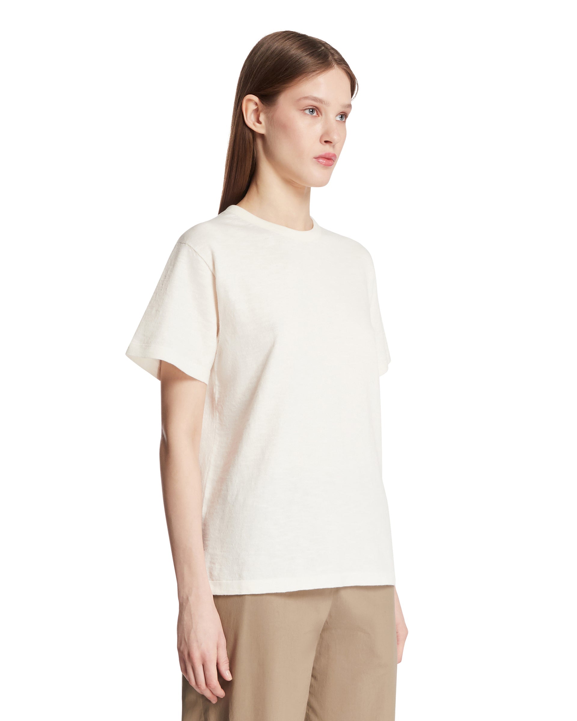 Оригінальна White Cotton And Linen T-Shirt The row – вид ззаду