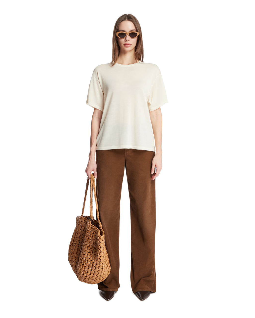 White Cashmere T-Shirt The row – Гарантія оригінальності – детальний вид