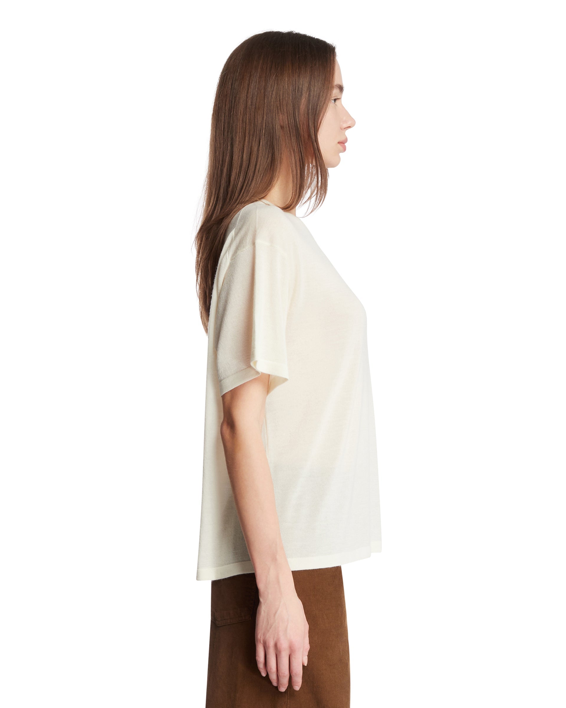 White Cashmere T-Shirt The row – Гарантія оригінальності – збільшений вид