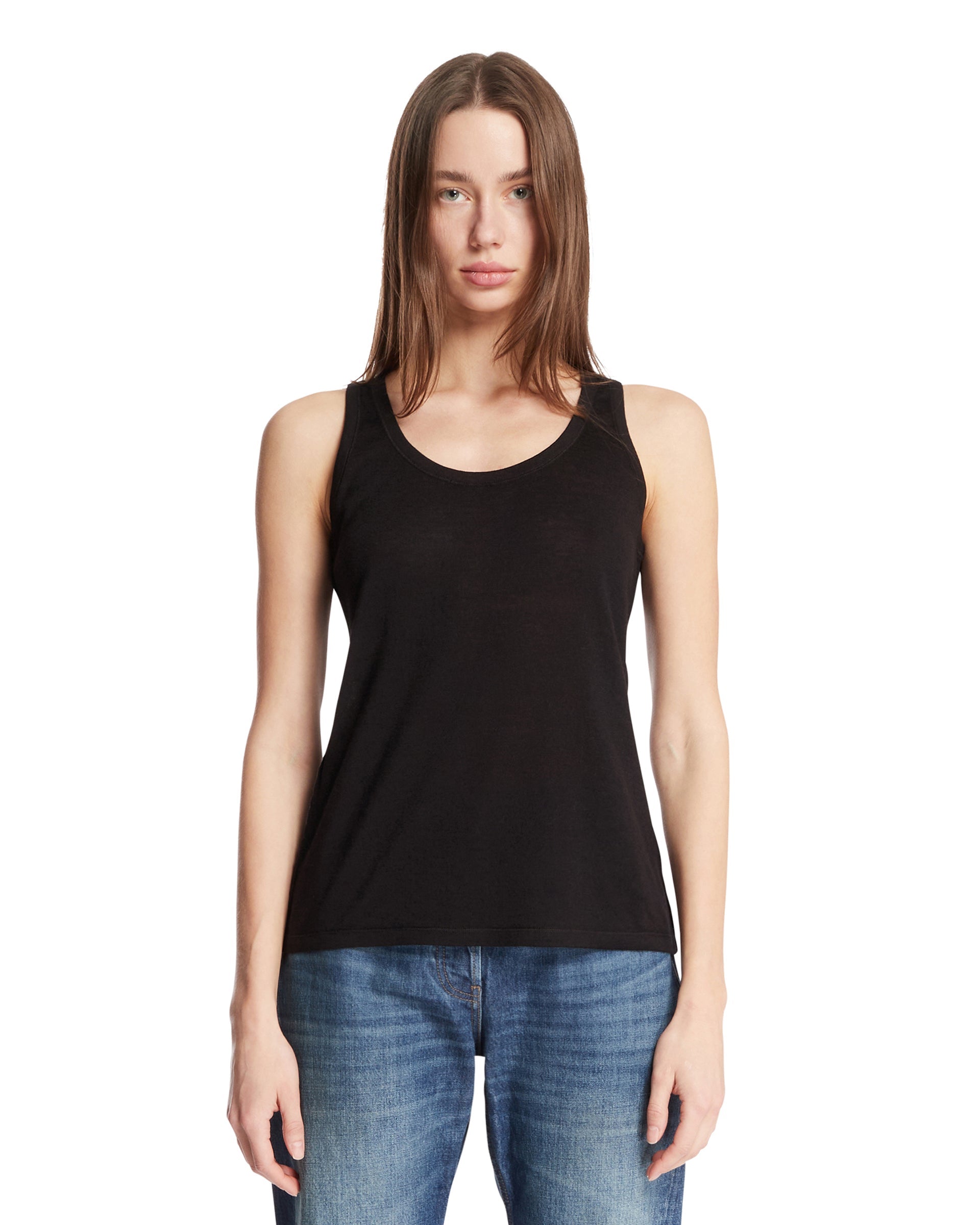 Black Silk, Linen And Cashmere Top The row – Гарантія оригінальності – боковий вид