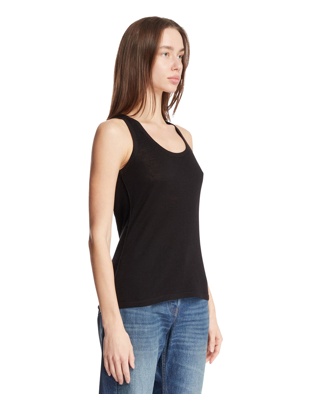Black Silk, Linen And Cashmere Top The row – Гарантія оригінальності – вид ззаду