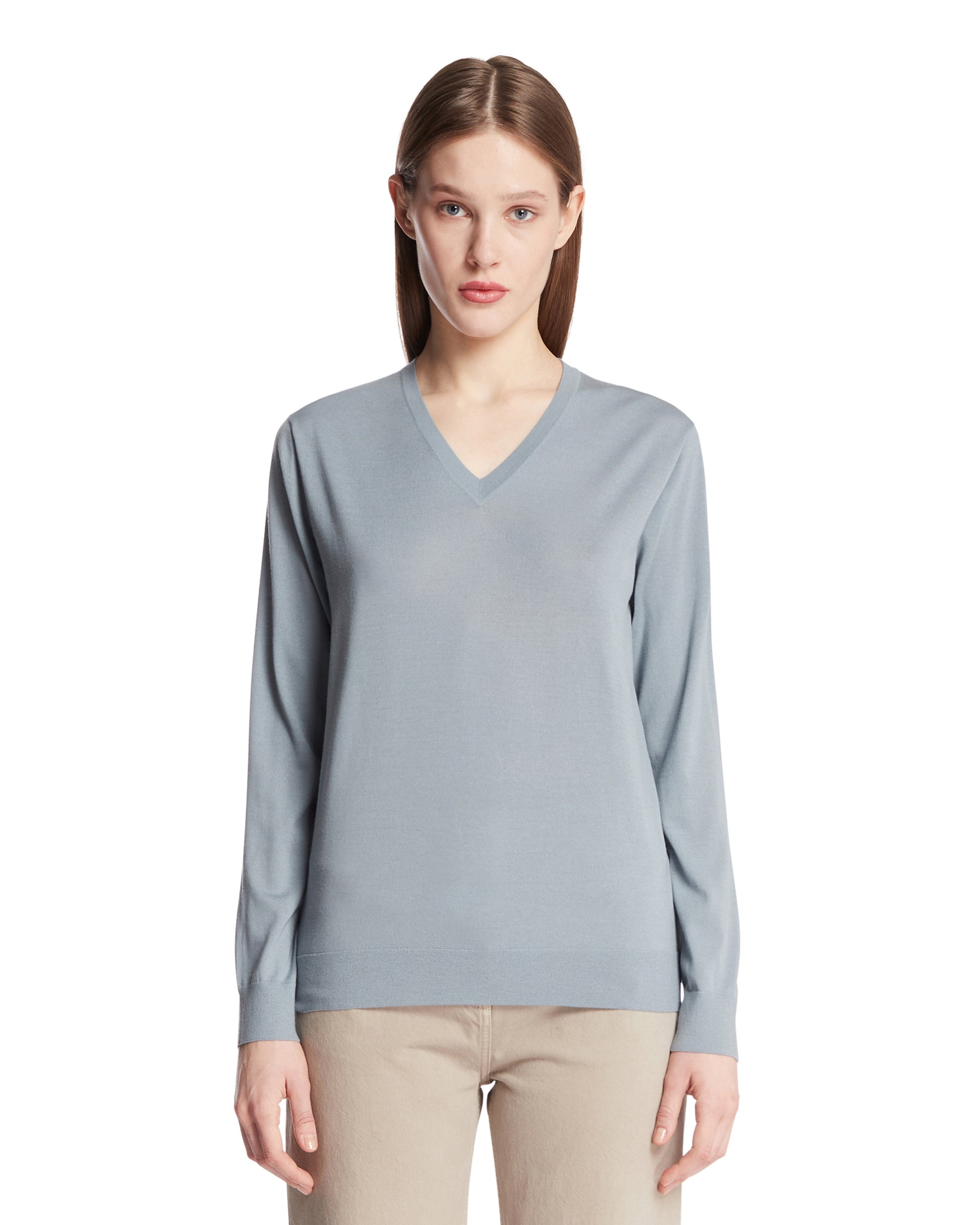 Blue Naius Wool Top The row – Гарантія оригінальності – боковий вид