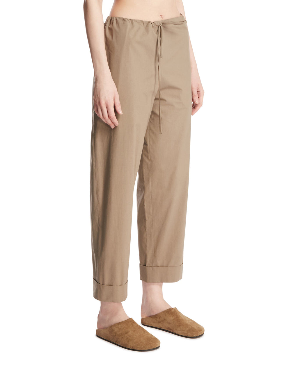 Оригінальна Beige Cropped Cotton Pants The row – вид ззаду