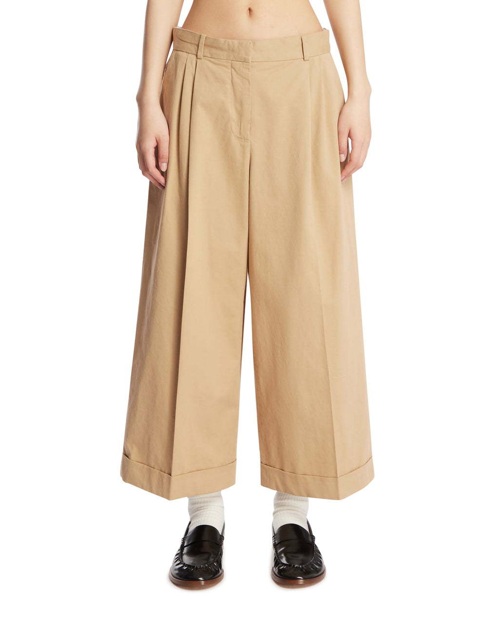 Оригінальна Beige Lior Cotton Trousers The row – боковий вид