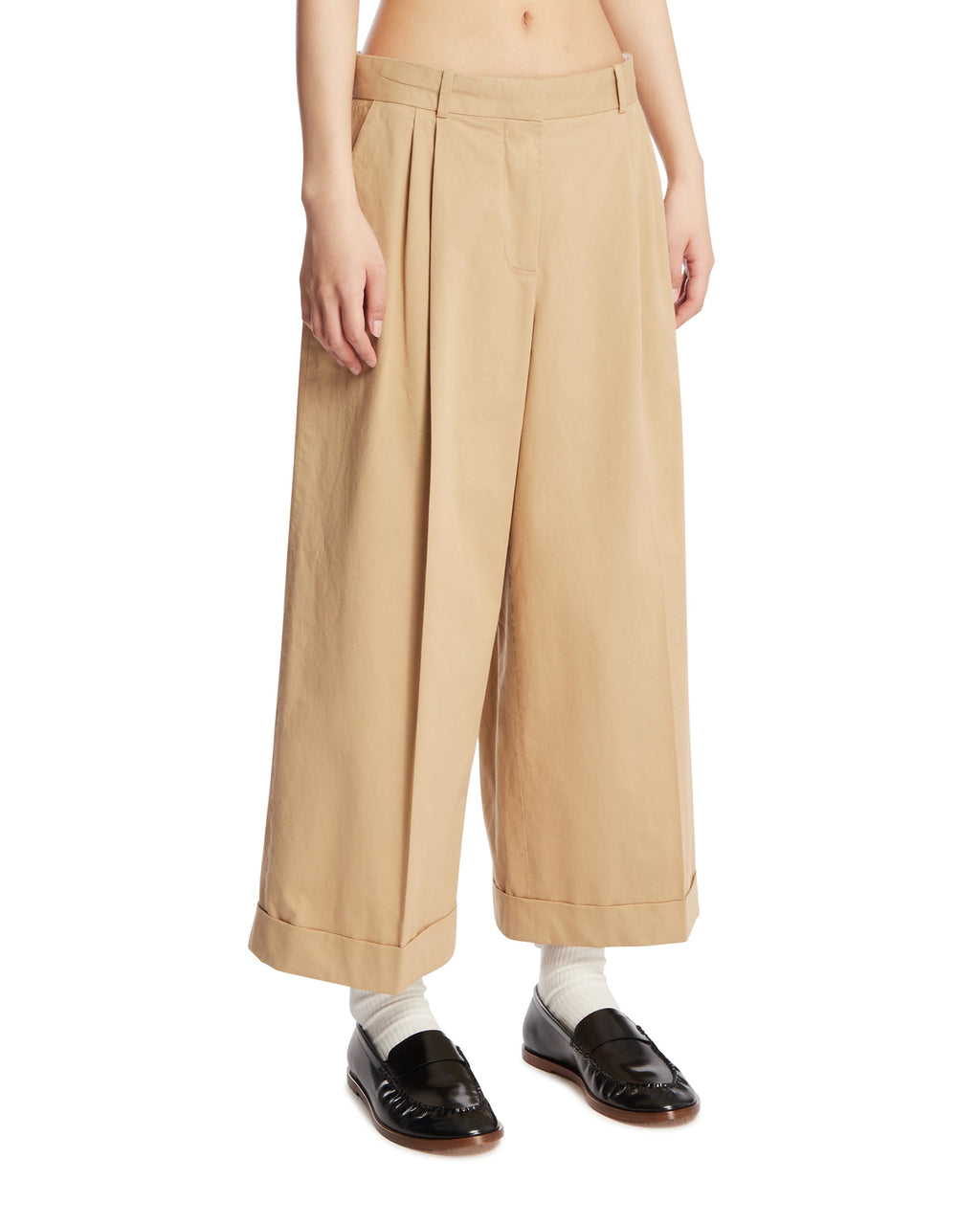 Оригінальна Beige Lior Cotton Trousers The row – вид ззаду