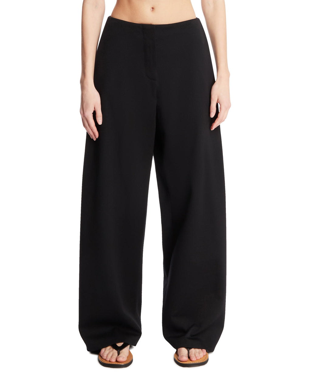 Black Wide-Leg Wool Pants The row – Гарантія оригінальності – боковий вид