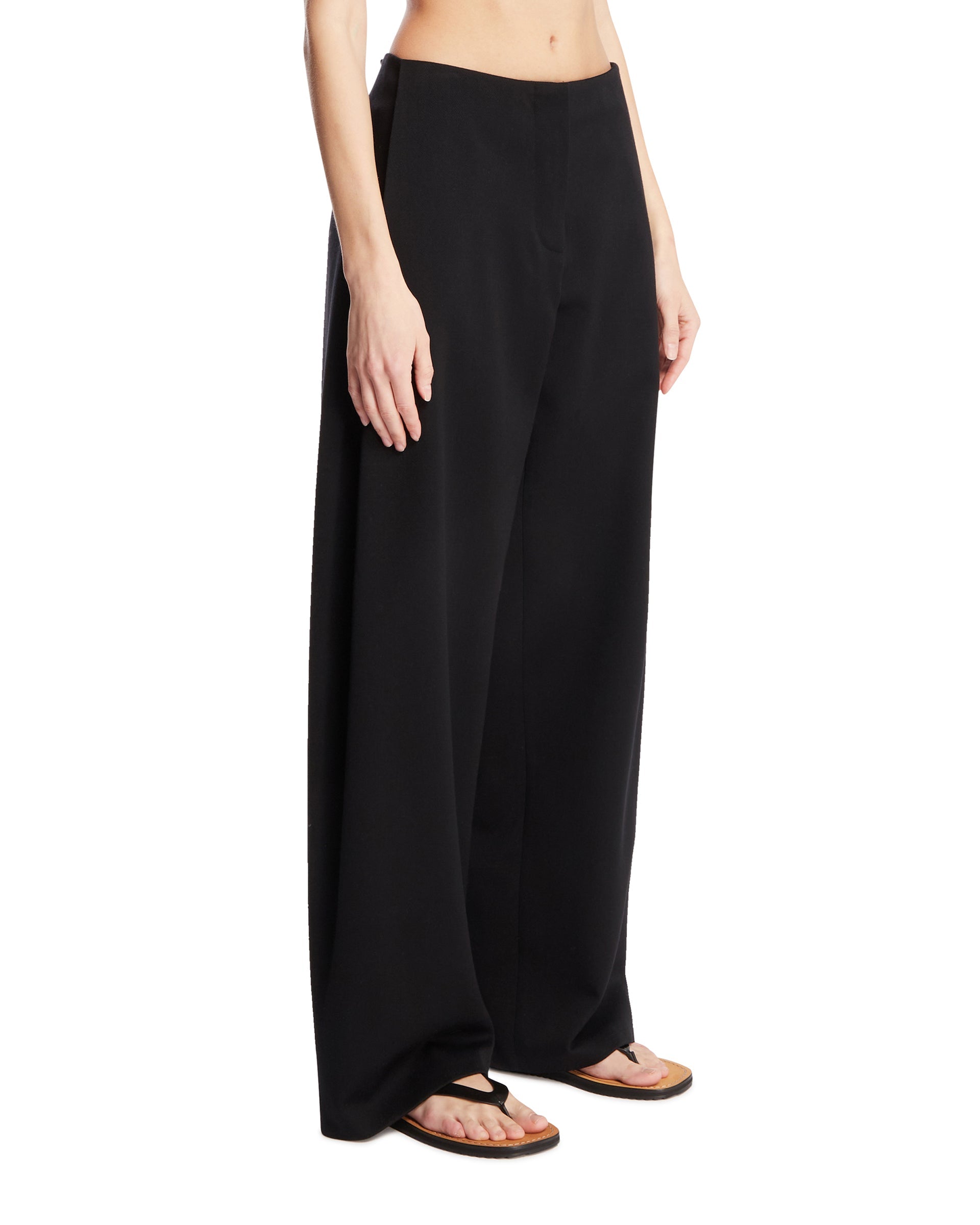 Black Wide-Leg Wool Pants The row – Гарантія оригінальності – вид ззаду
