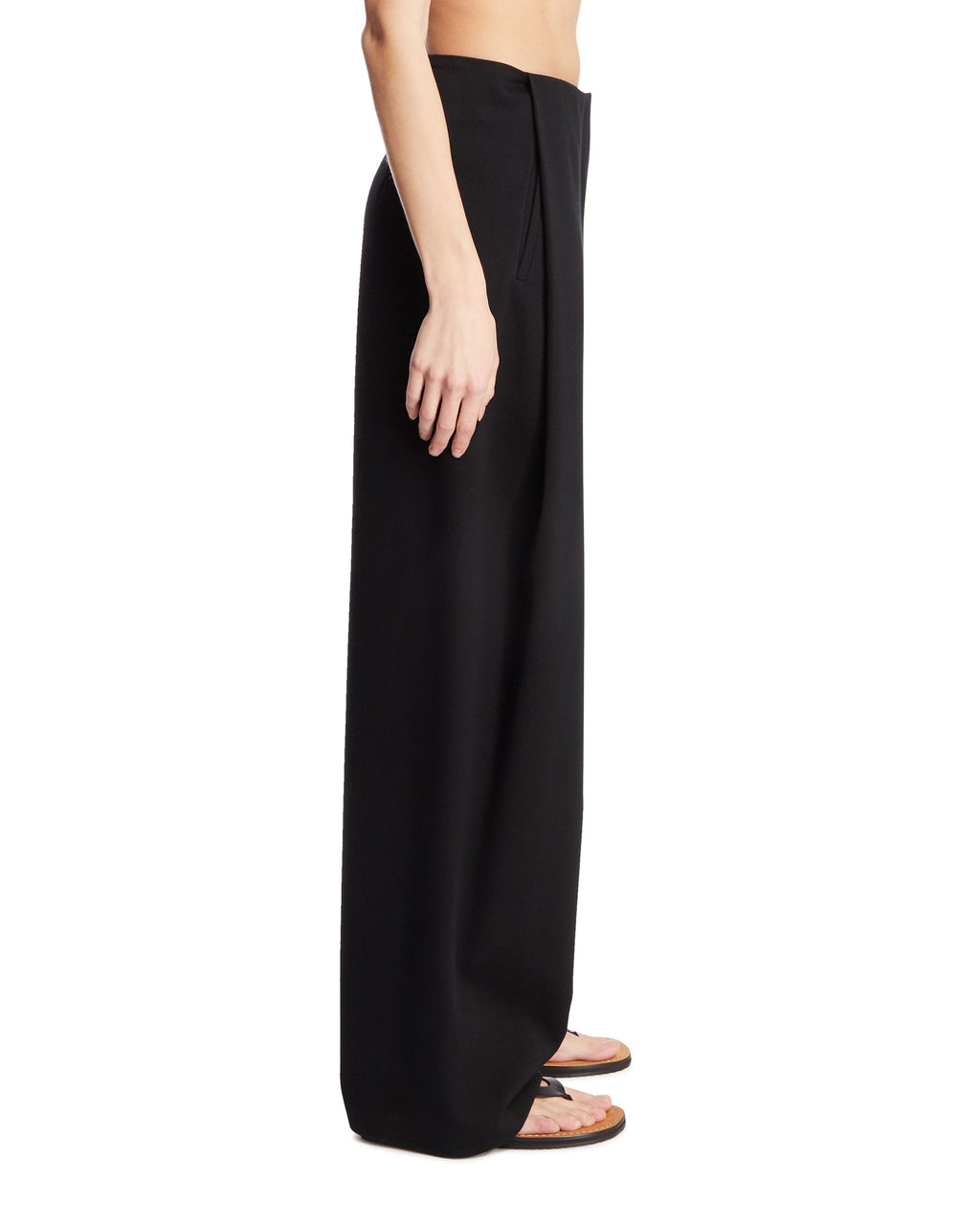Black Wide-Leg Wool Pants The row – Гарантія оригінальності – збільшений вид