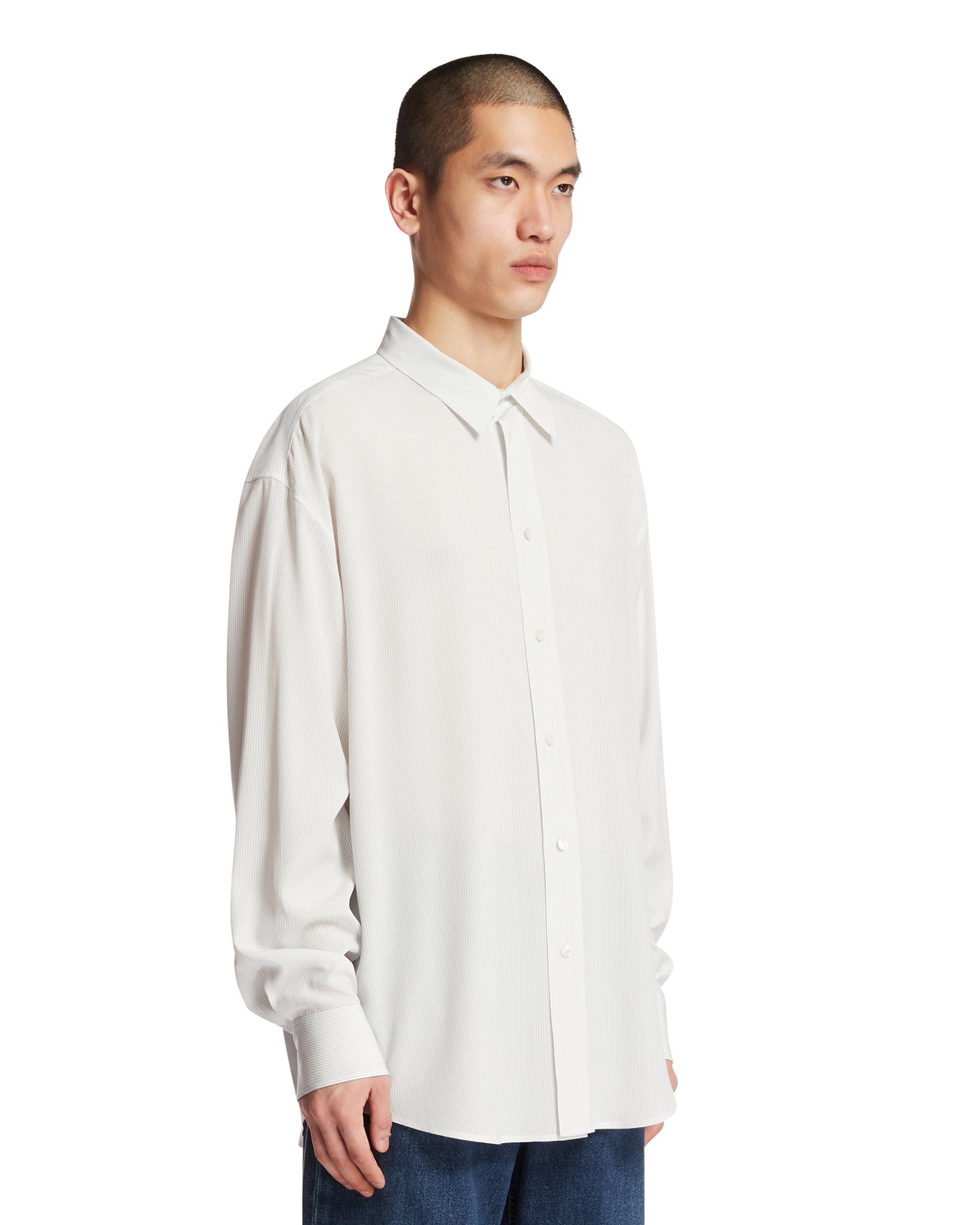 White Granada Striped Silk Shirt The row – Гарантія оригінальності – вид ззаду