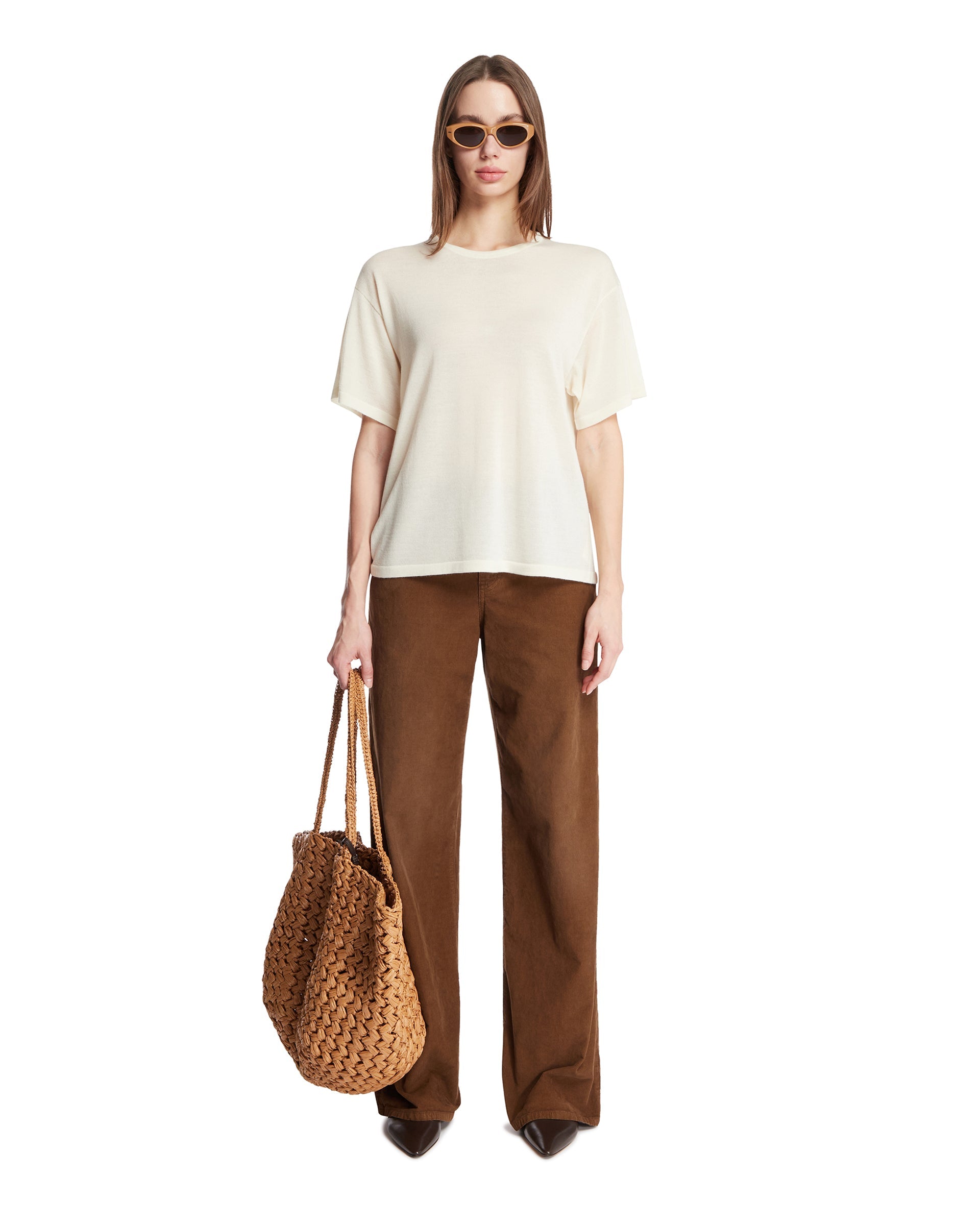 Brown Ribbed Cotton Pants The row оригінал – Купити в Україні – детальний вид