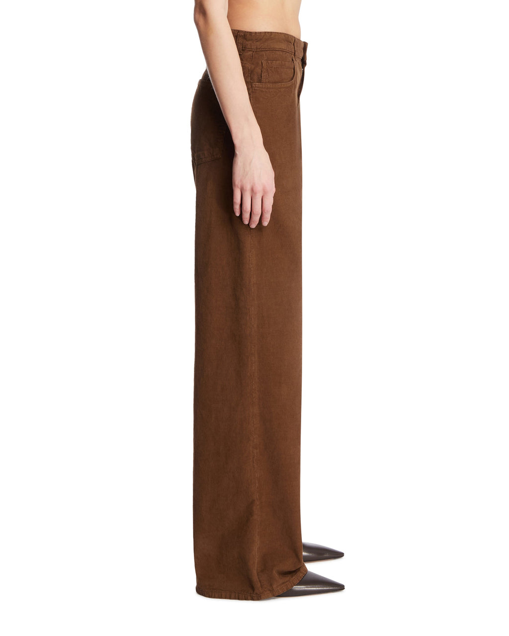 Brown Ribbed Cotton Pants The row оригінал – Купити в Україні – збільшений вид