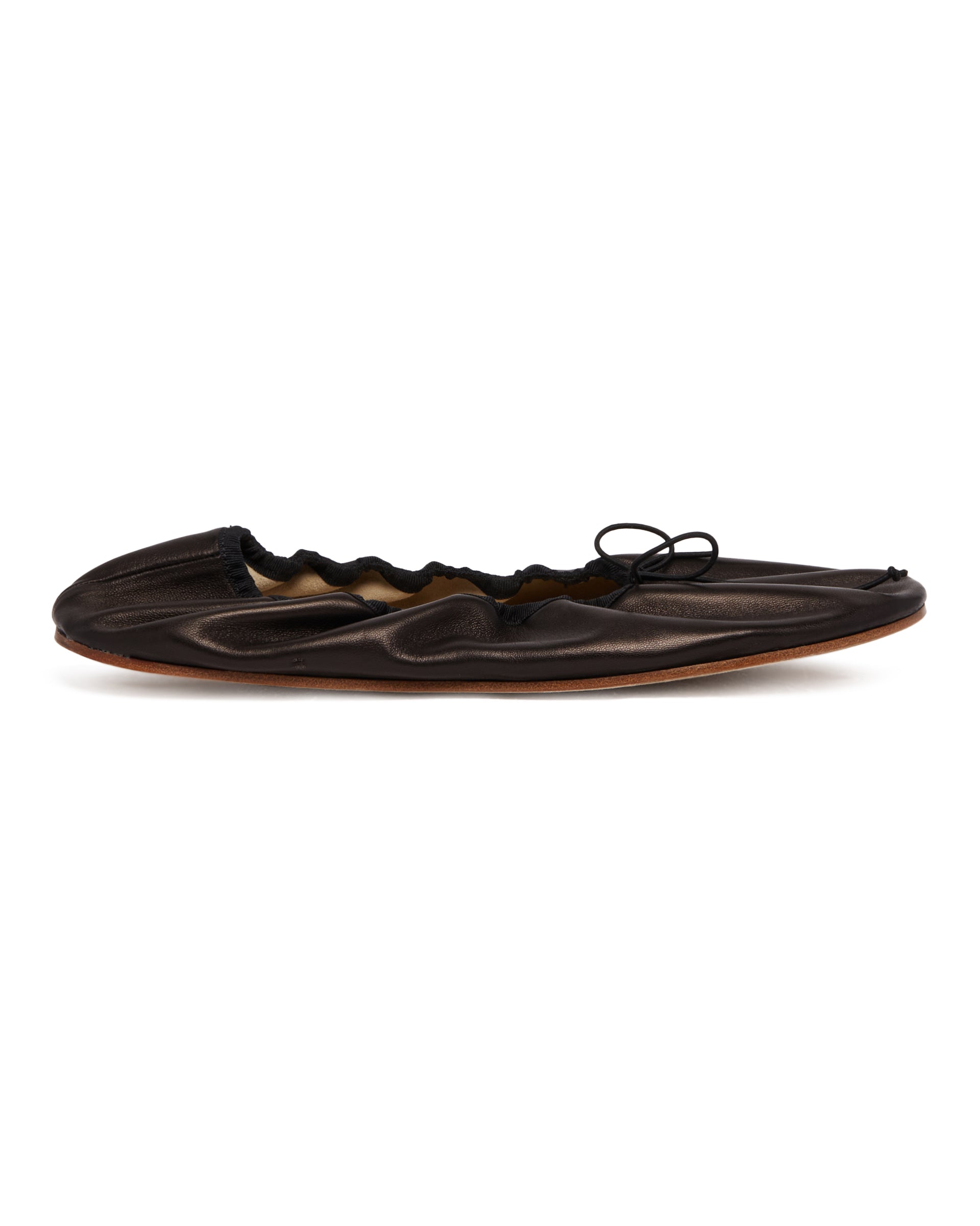 Оригінальна Black Leather Rounded Ballerinas The row – вид ззаду