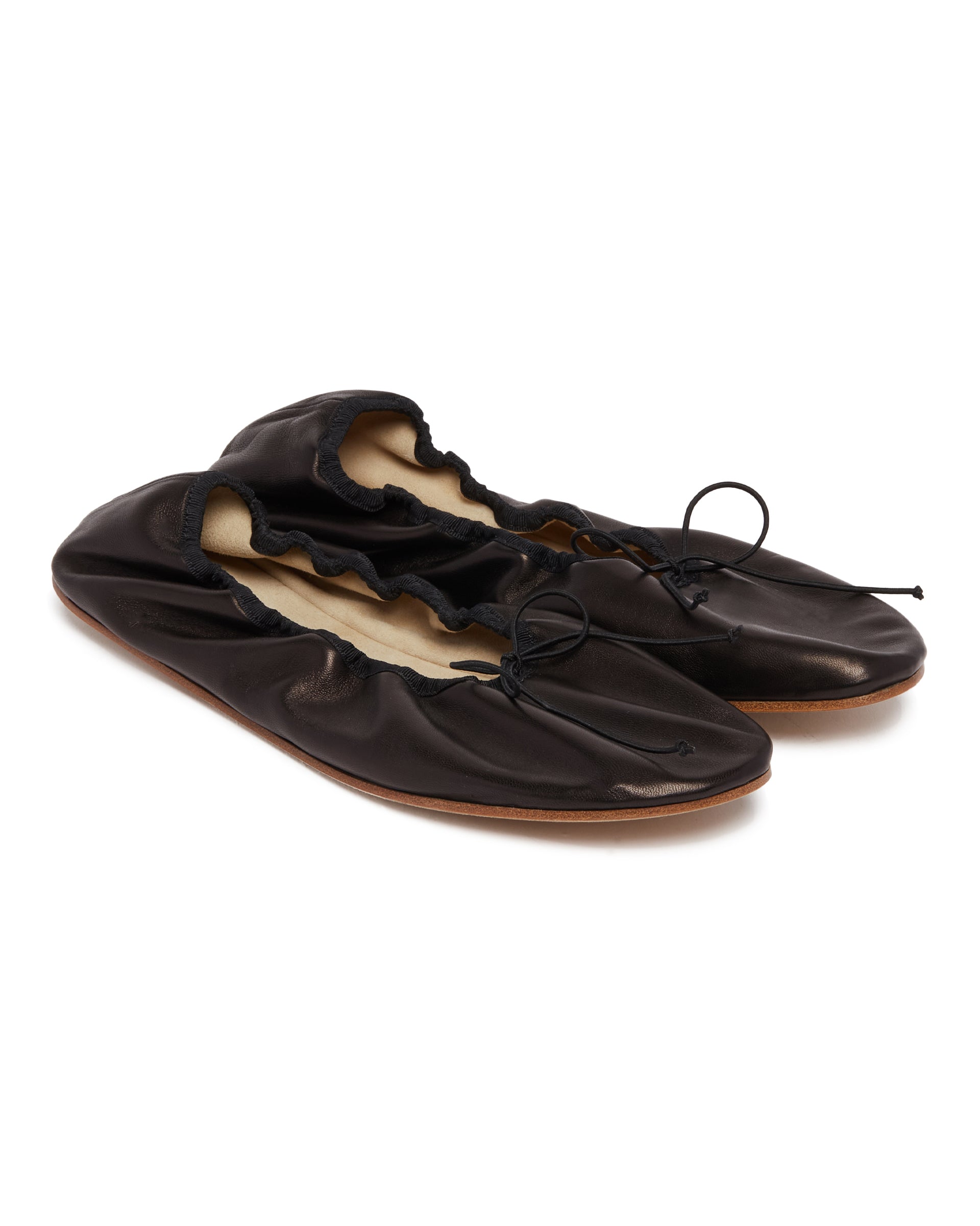 Оригінальна Black Leather Rounded Ballerinas The row – детальний вид