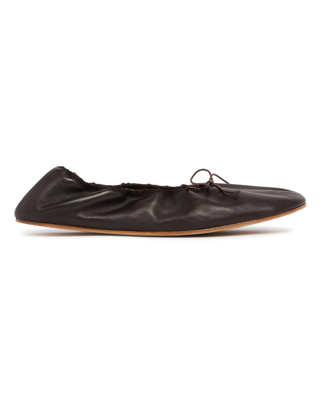 Оригінальна Brown Rounded Leather Ballet Flats The row – вид ззаду