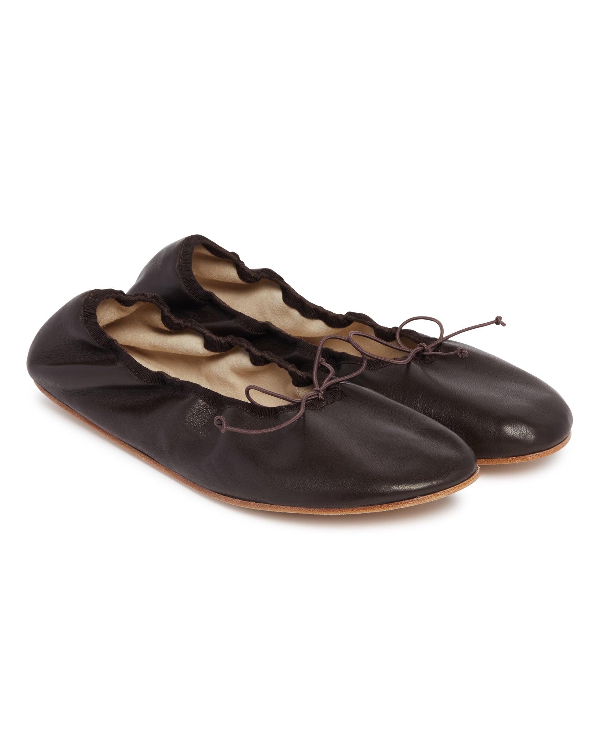Оригінальна Brown Rounded Leather Ballet Flats The row – детальний вид