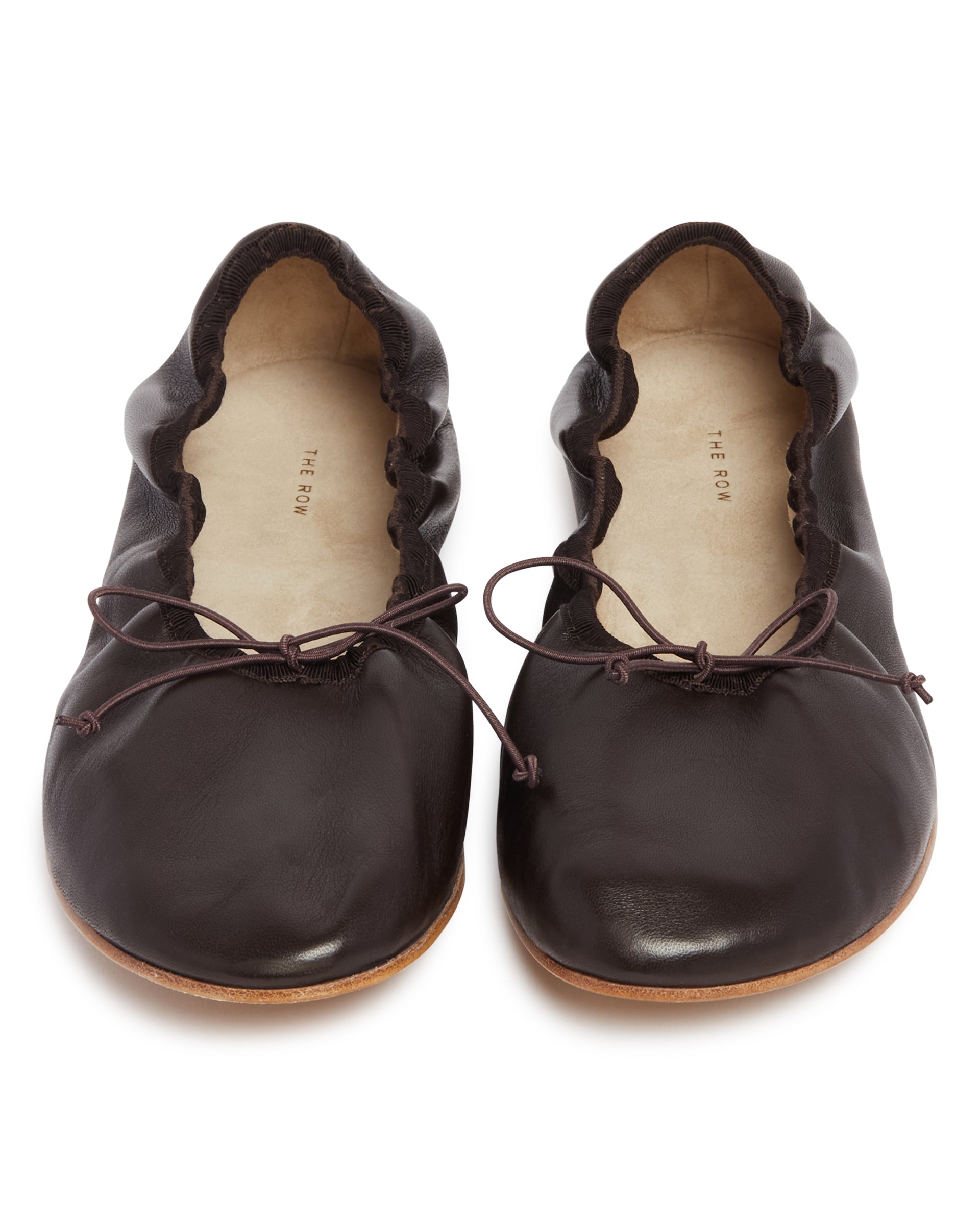 Оригінальна Brown Rounded Leather Ballet Flats The row – збільшений вид