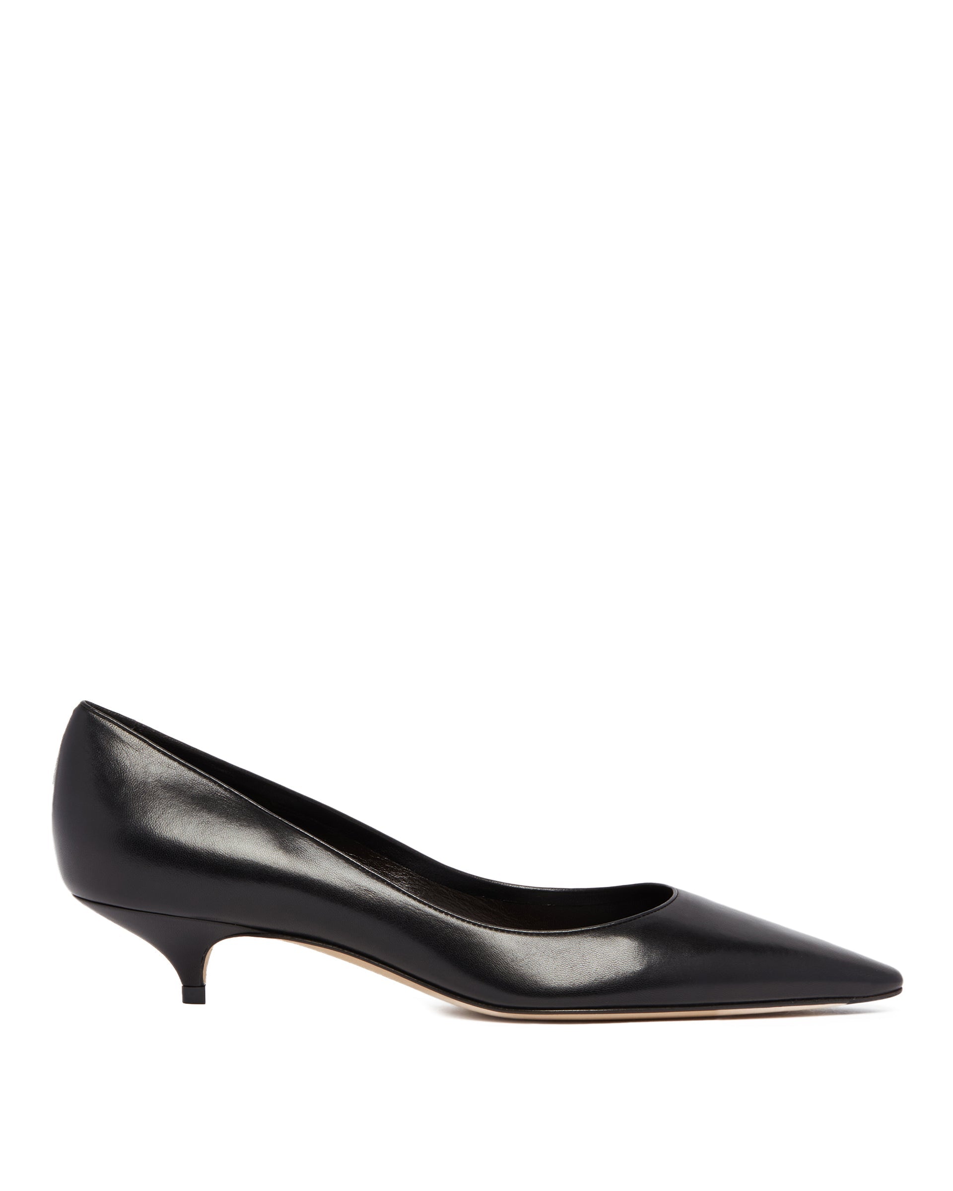 Оригінальна Black Liisa Kitten Two Heel Pumps The row – боковий вид