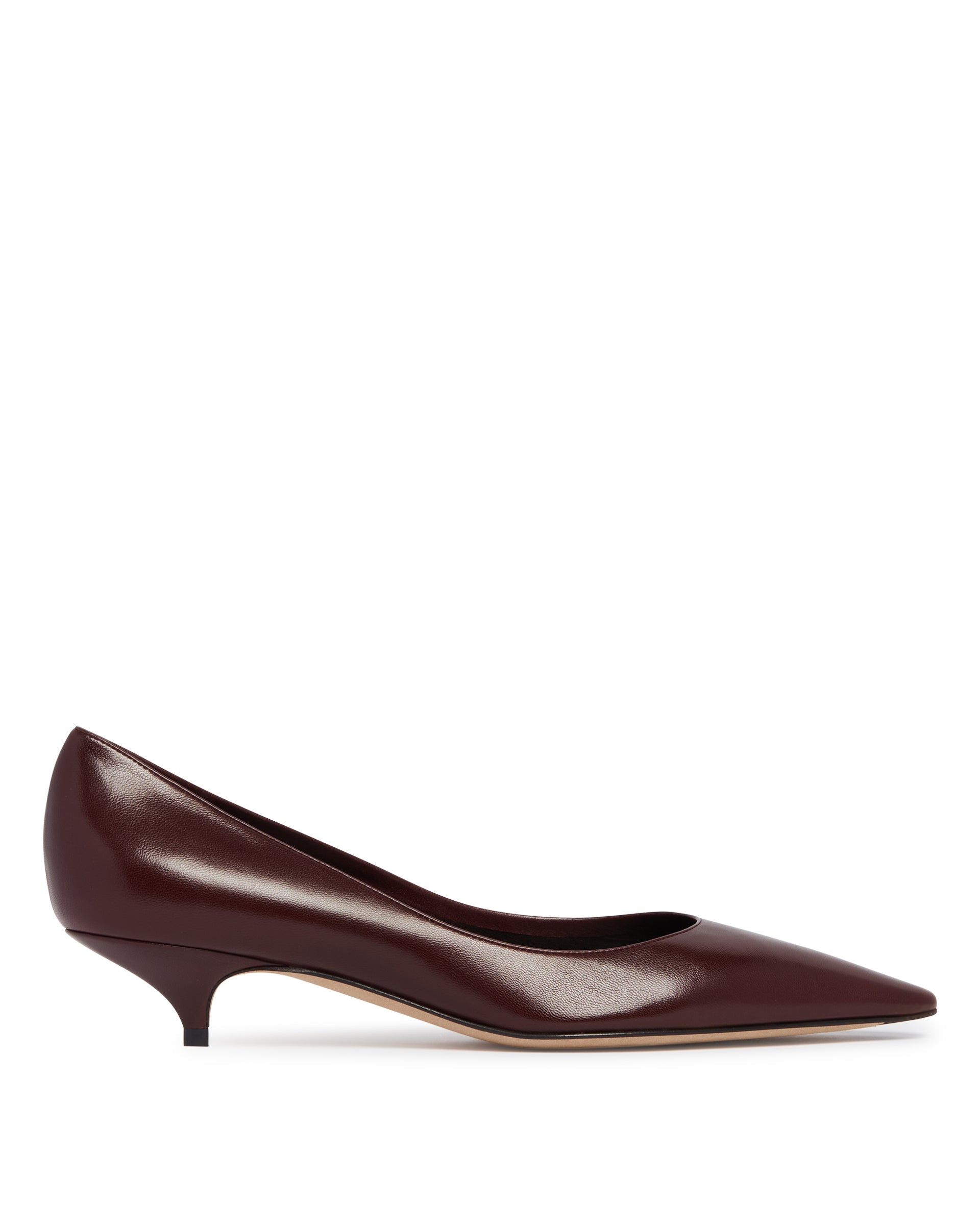 Burgundy Liisa Kitten Two Pumps The row – Гарантія оригінальності – боковий вид