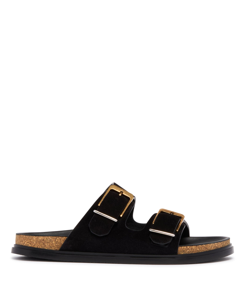 Оригінальна Black Buckle Slide Sandals The row – боковий вид