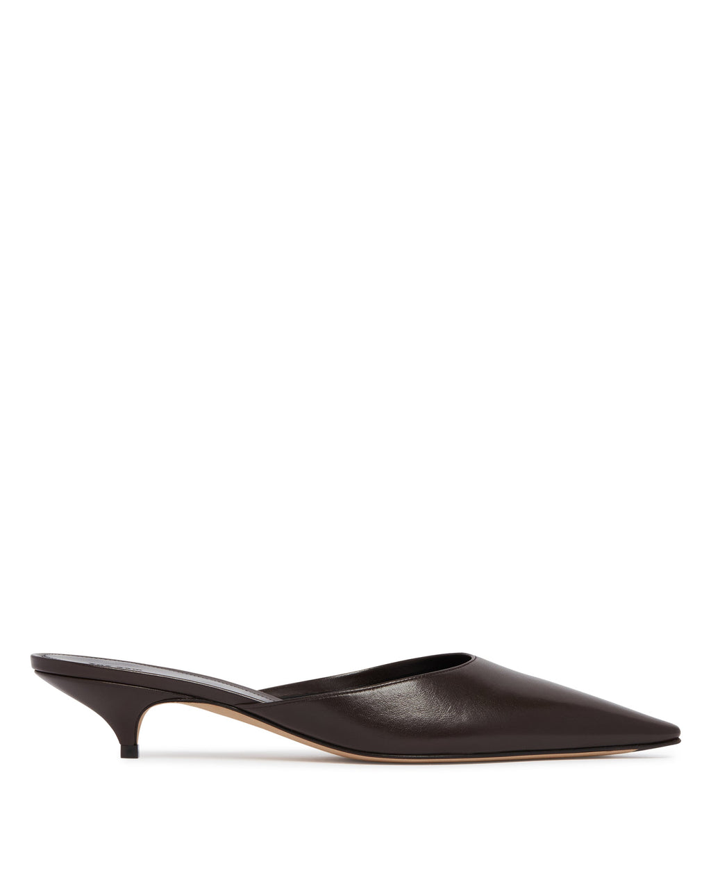 Оригінальна Brown Leather Mules The row – боковий вид