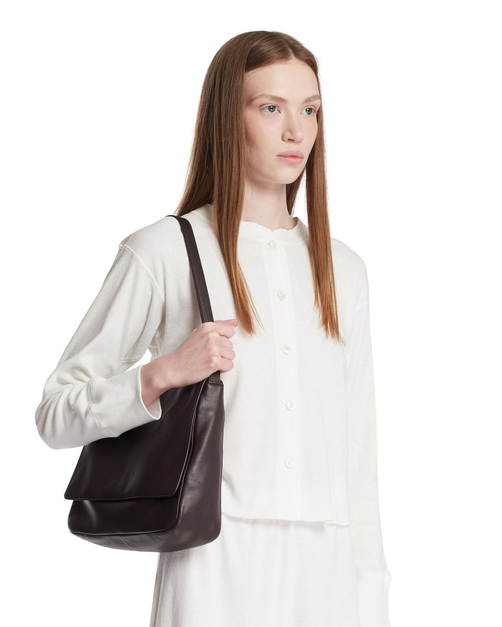 Brown Nan Leather Shoulder Bag The row оригінал – Купити в Україні – детальний вид