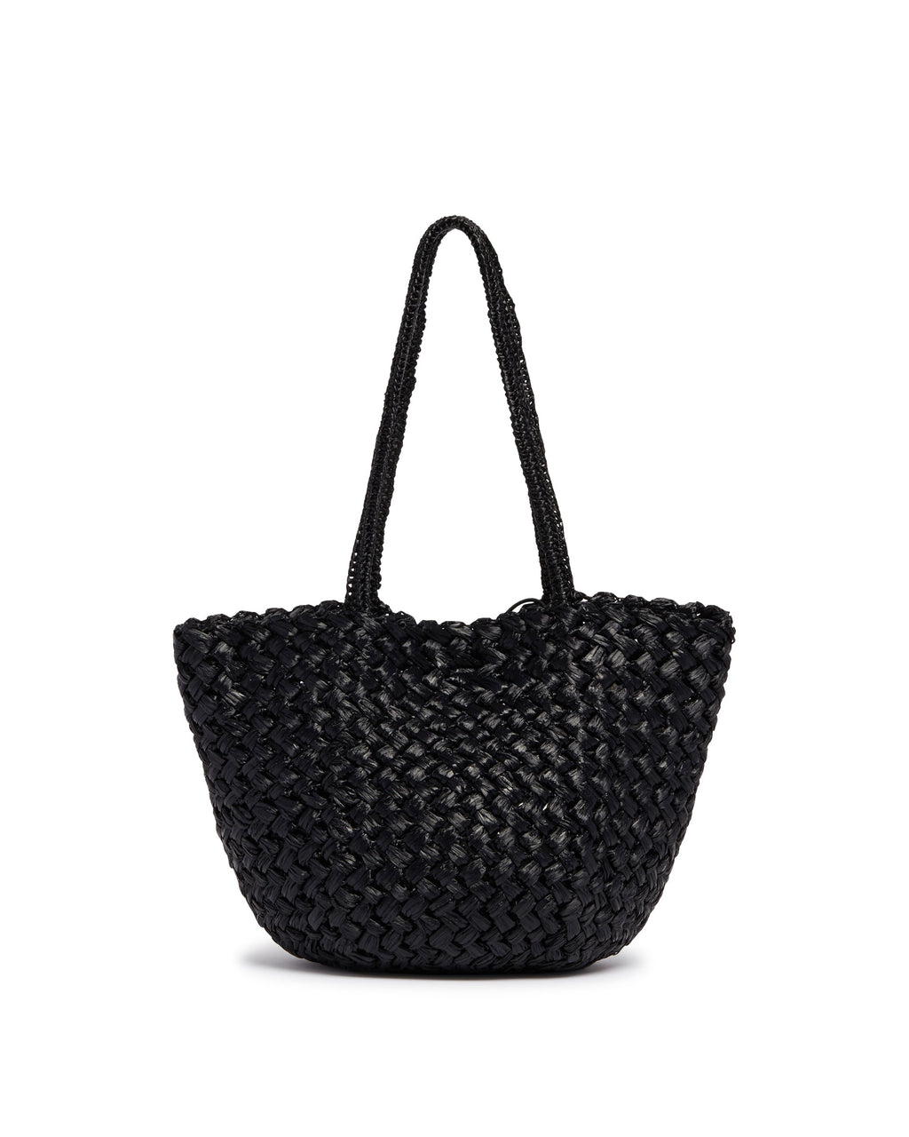 Оригінальна Black Estelle Two Raffia Tote The row – боковий вид